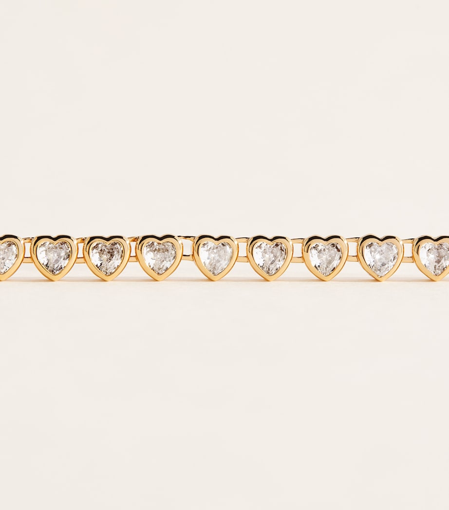 Astrid & Miyu Gold-Plated Silver Heart Tennis Necklace Gold Image 4