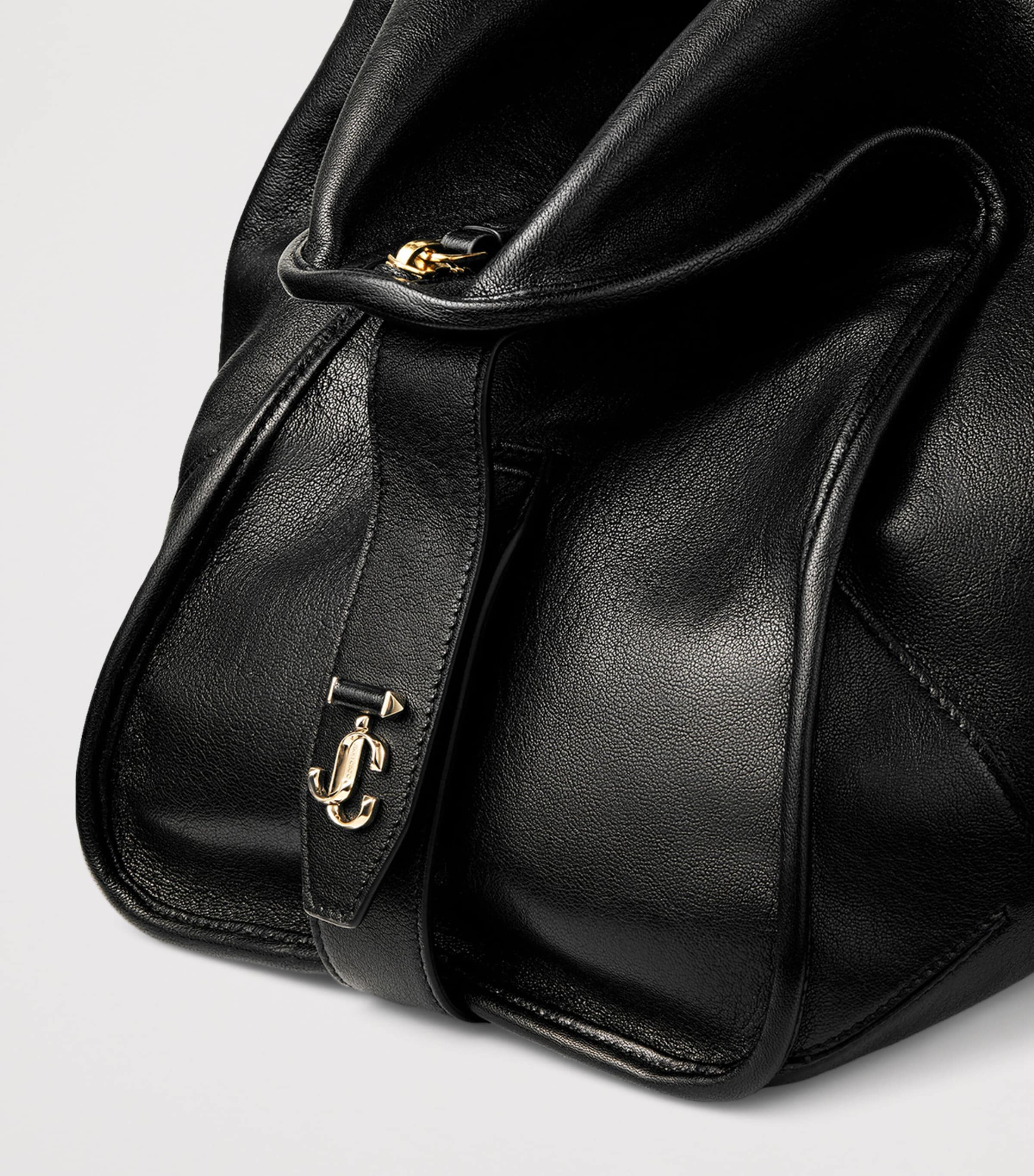 Leather Bar Holdall Bag BLACK/SHINY GOLD Image 5