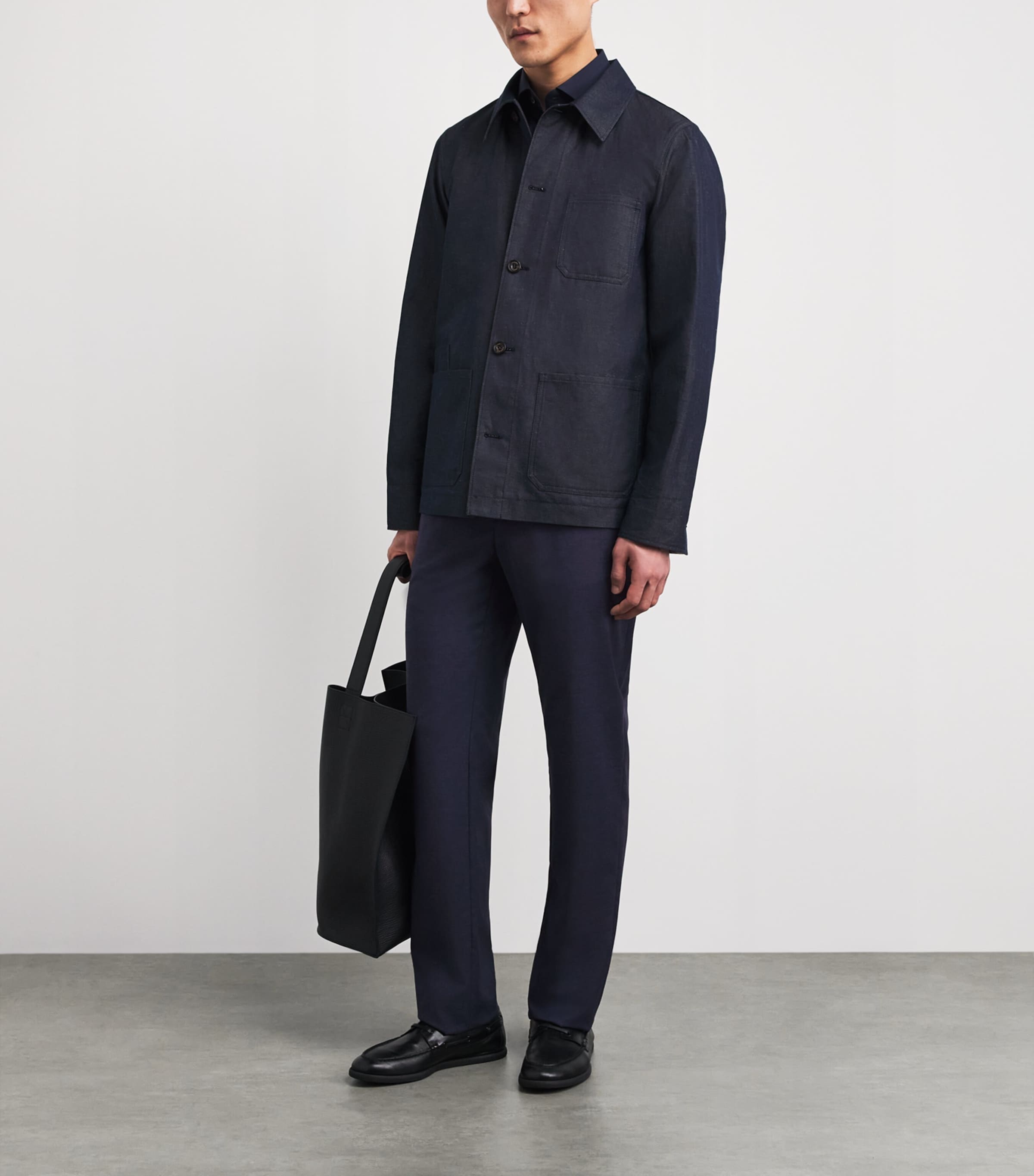Pal Zileri Mens Stretch-Virgin Wool Half-Elasticated Trousers Blue Image 2