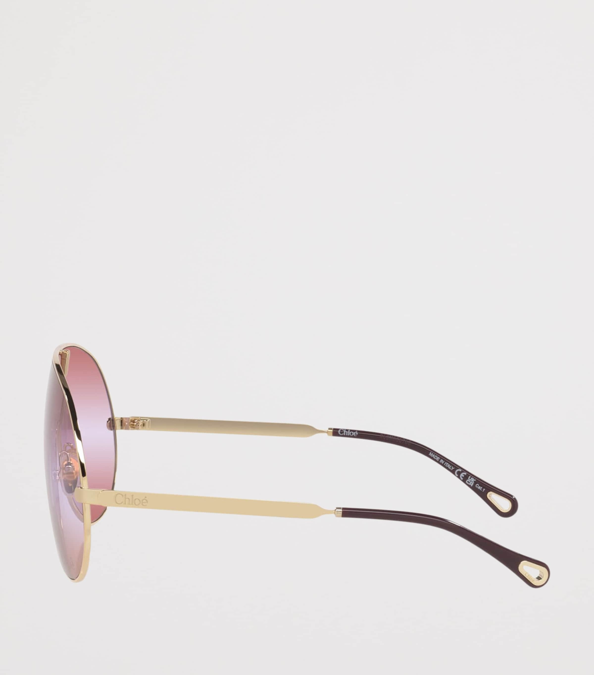 Chloé Metal Aly Shield Sunglasses Gold Image 3