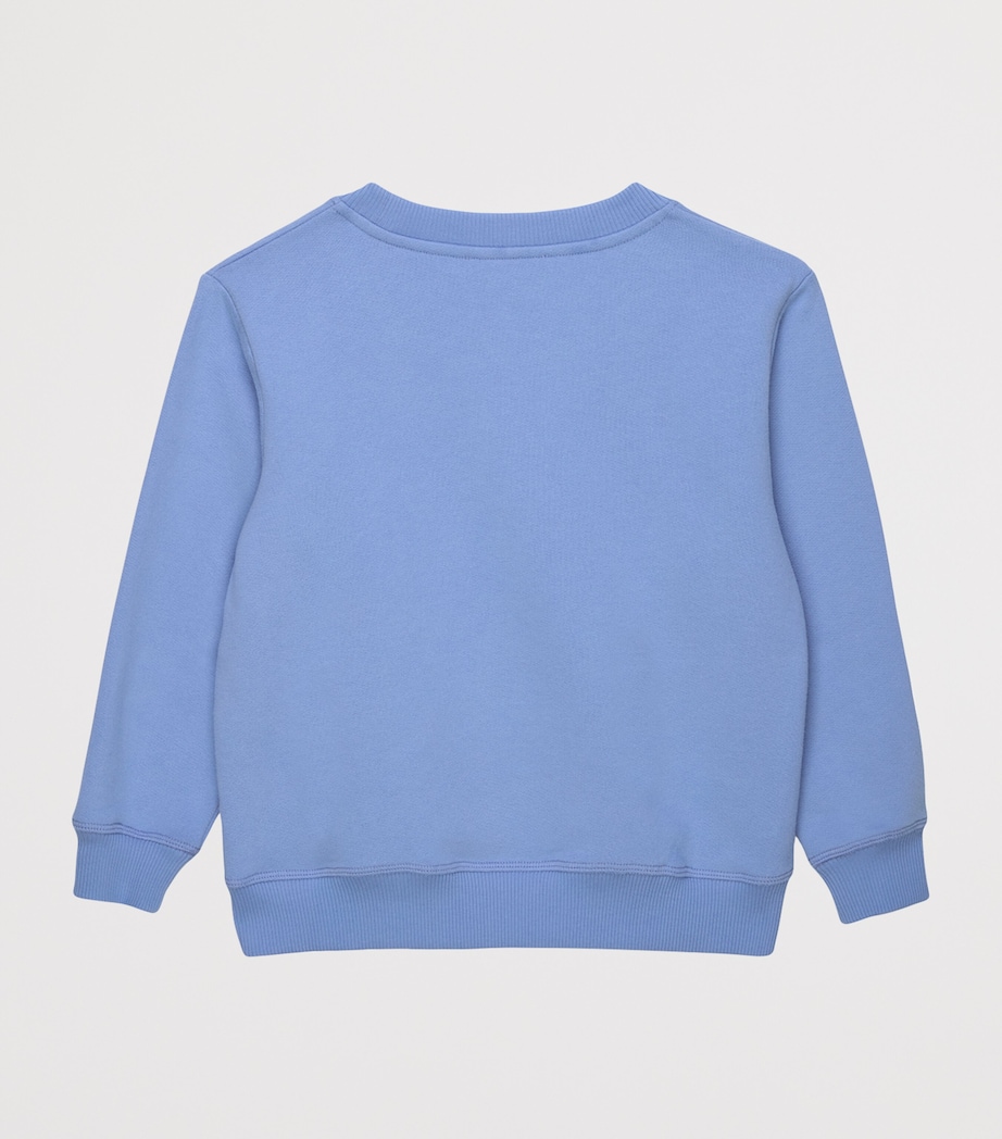Trotters Cotton Floral Bunny Sweatshirt (6-11 Years) Blue Image 2