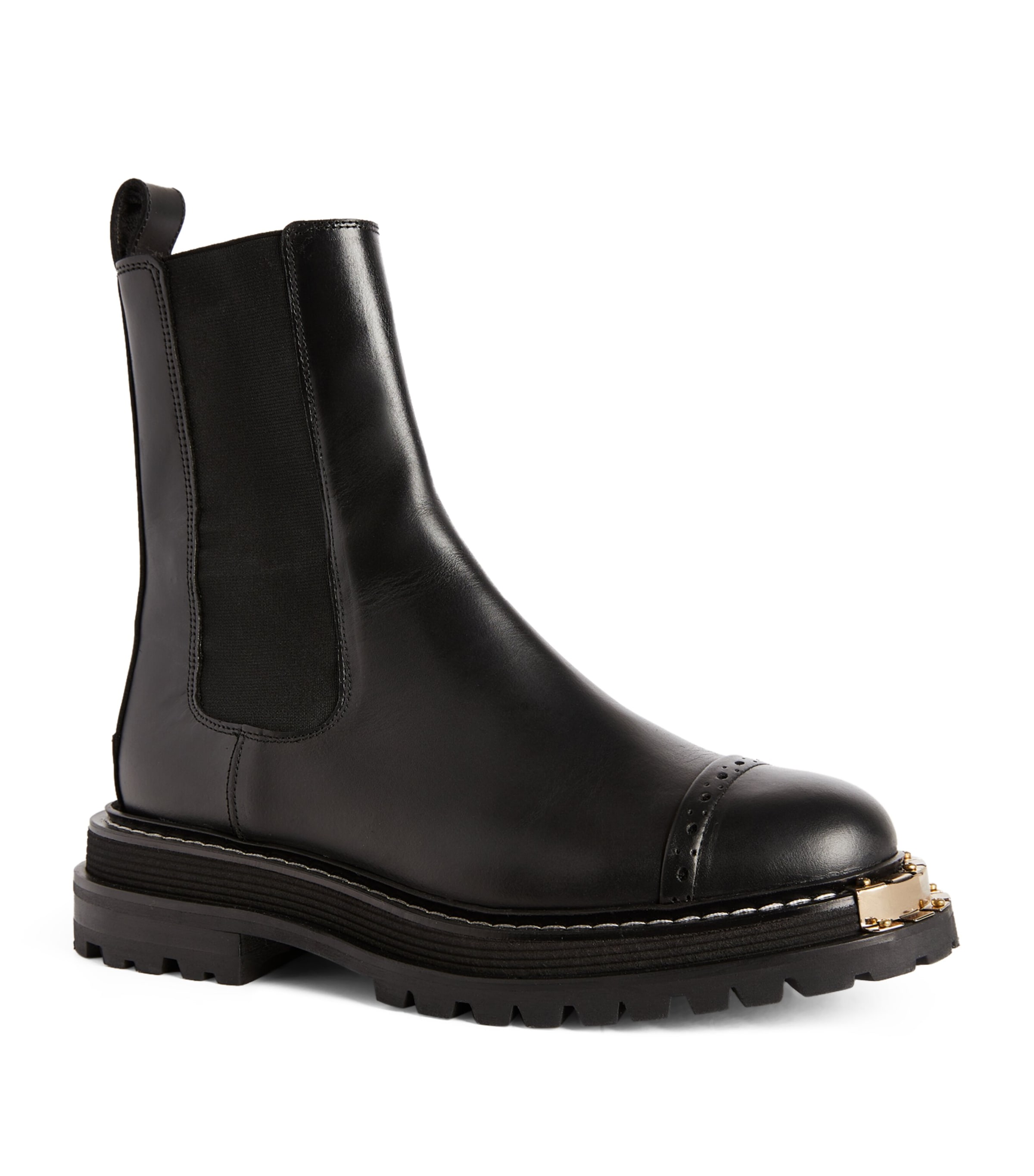 Shop Sandro Leather Chelsea Boots In Black