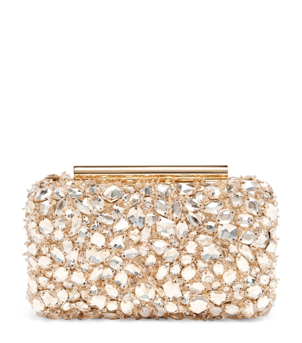 McQueen Leather T-Bar Box Clutch Bag