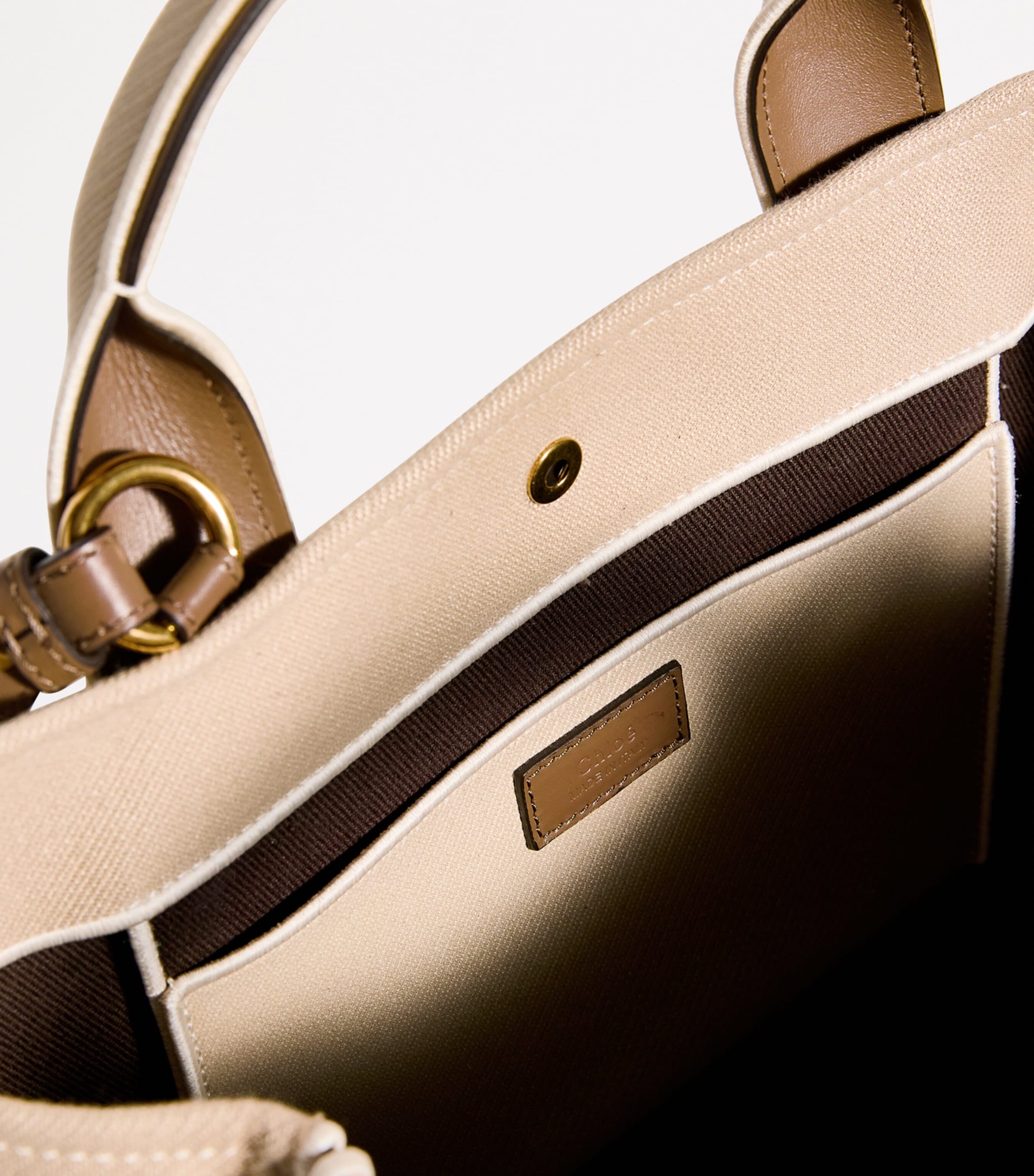 Medium Canvas Carry Tote Bag VEGETAL BEIGE Image 4