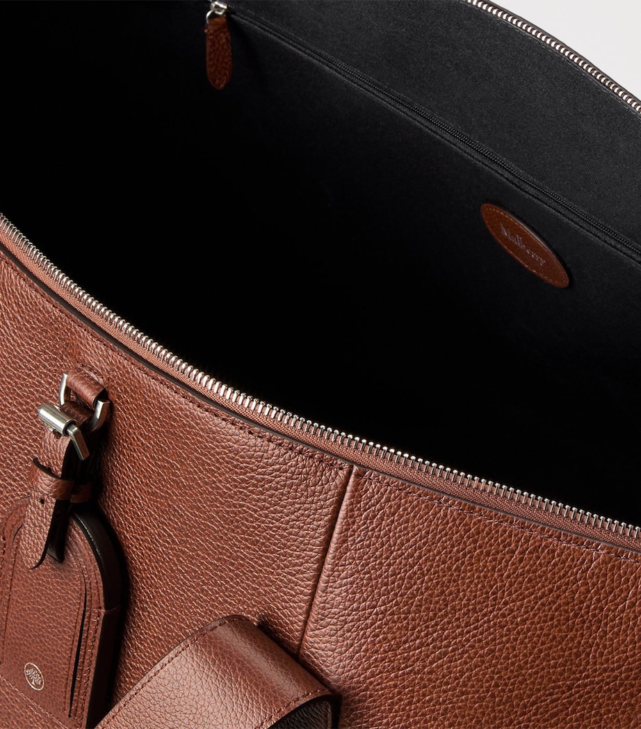 Medium Leather Heritage Clipper Holdall OAK Image 4