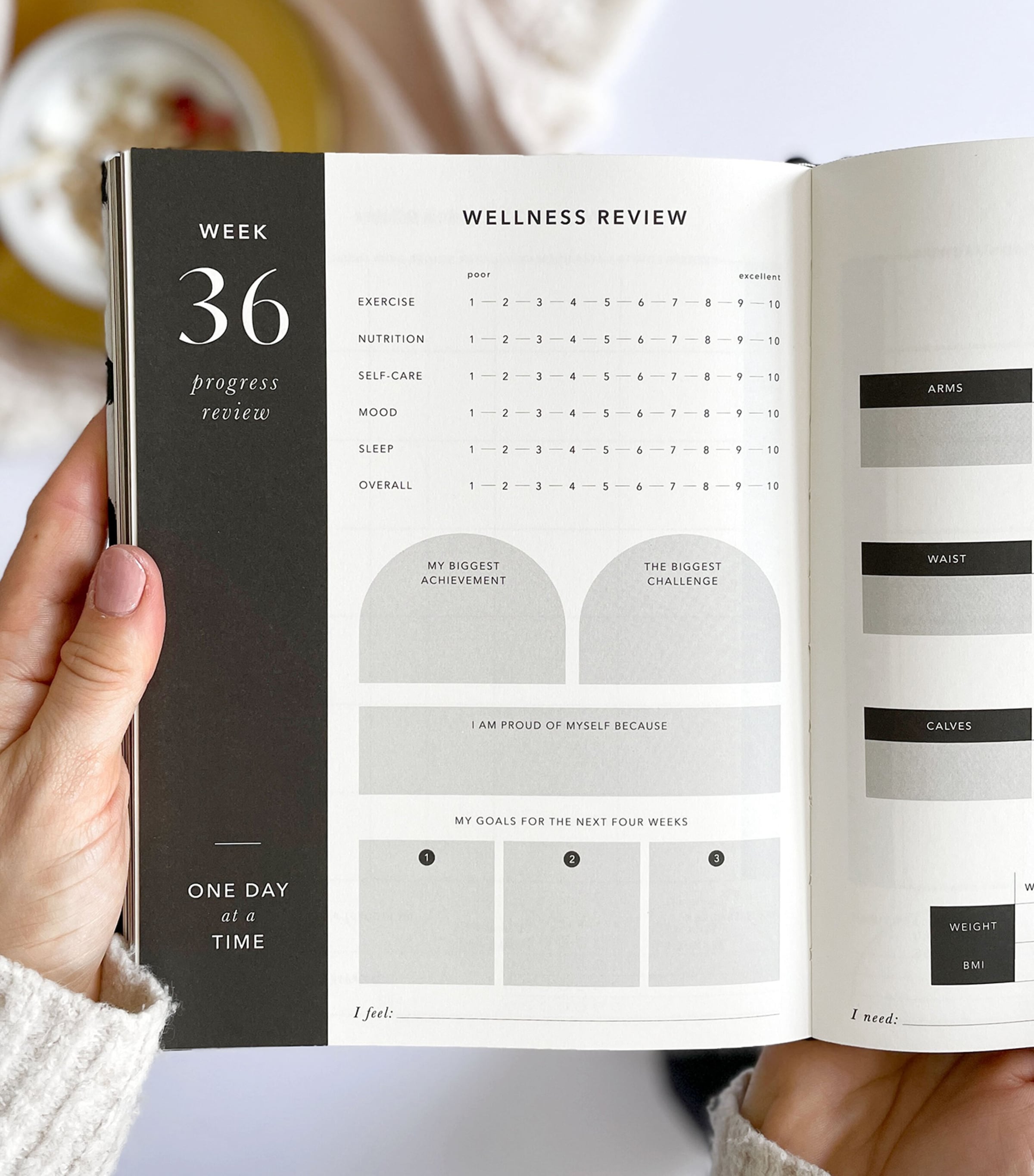 Blush and Gold Daily Fitness & Meal Planner Green, Gold Image 8