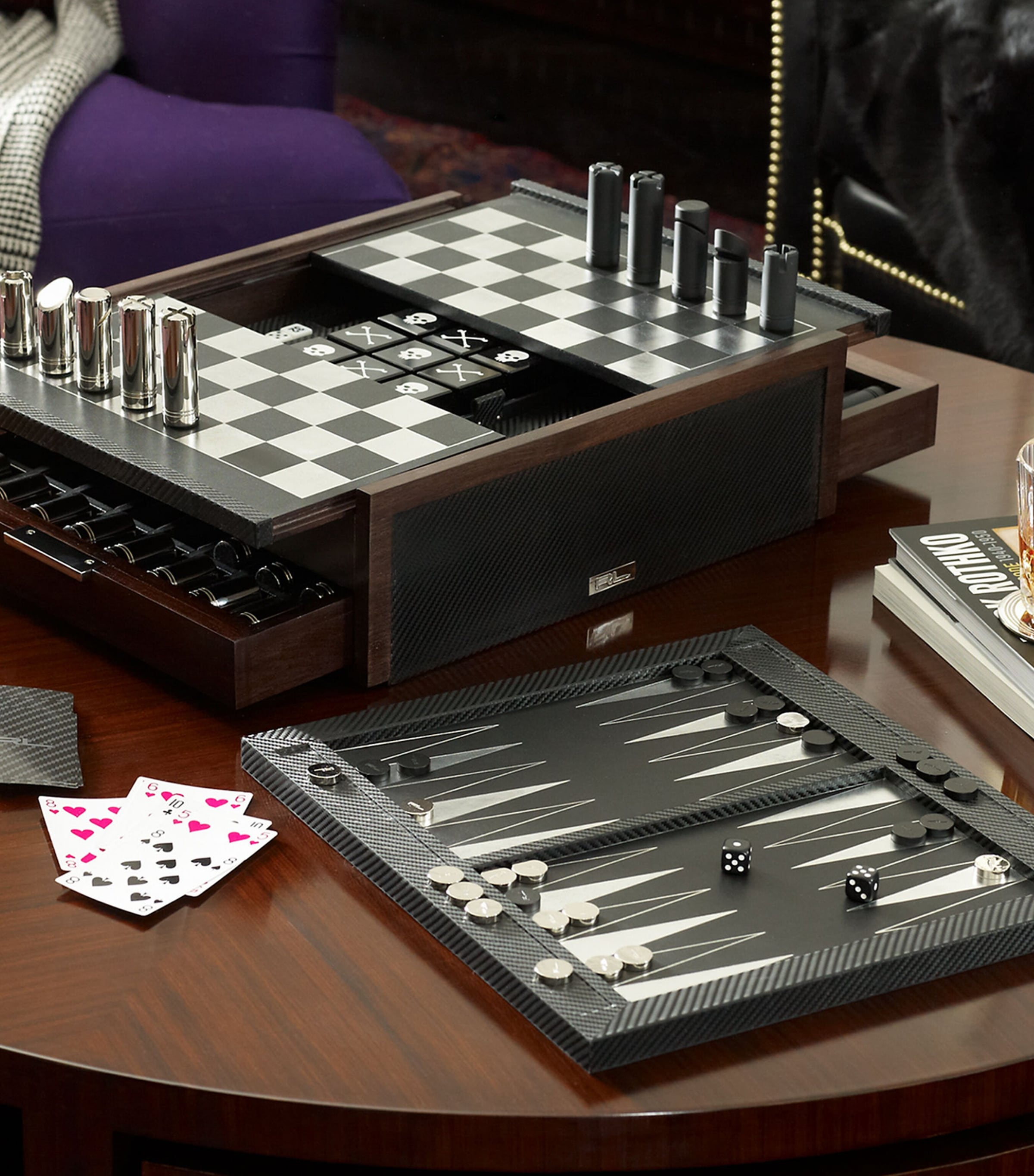 Ralph Lauren Home Sutton 5-in-1 Game Board Black Image 2