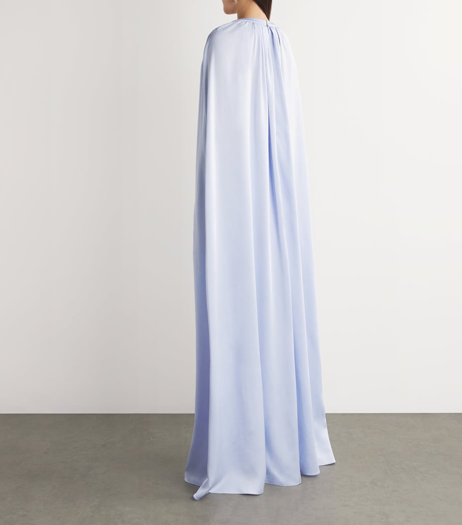 Silk Ayse Cape Gown SILK BLUE Image 3