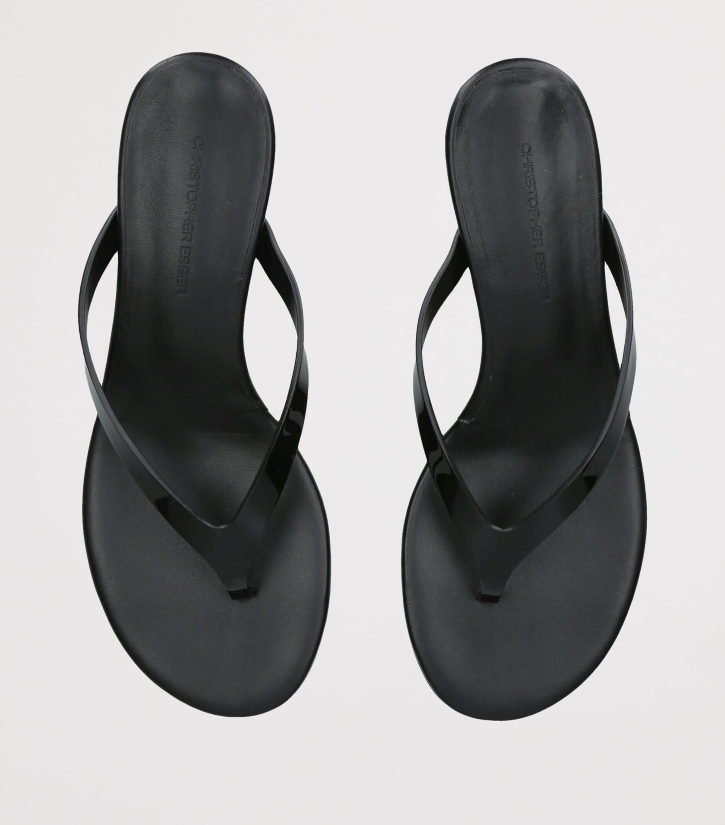 Christopher Esber Leather Scala Wedge Sandals 45 Black Image 3