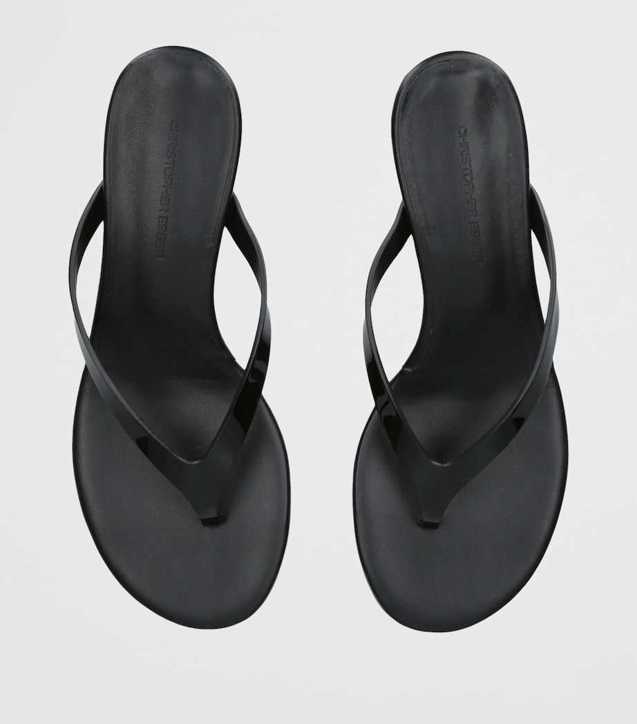 Christopher Esber Leather Scala Wedge Sandals 45 Black Image 3