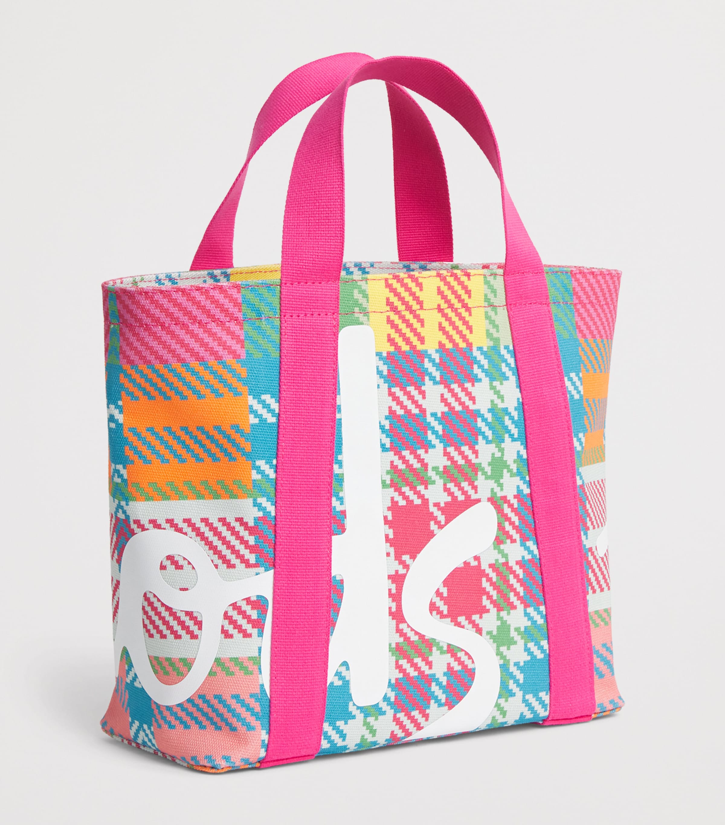 Harrods Mini Madras Check Tote Bag Image 3