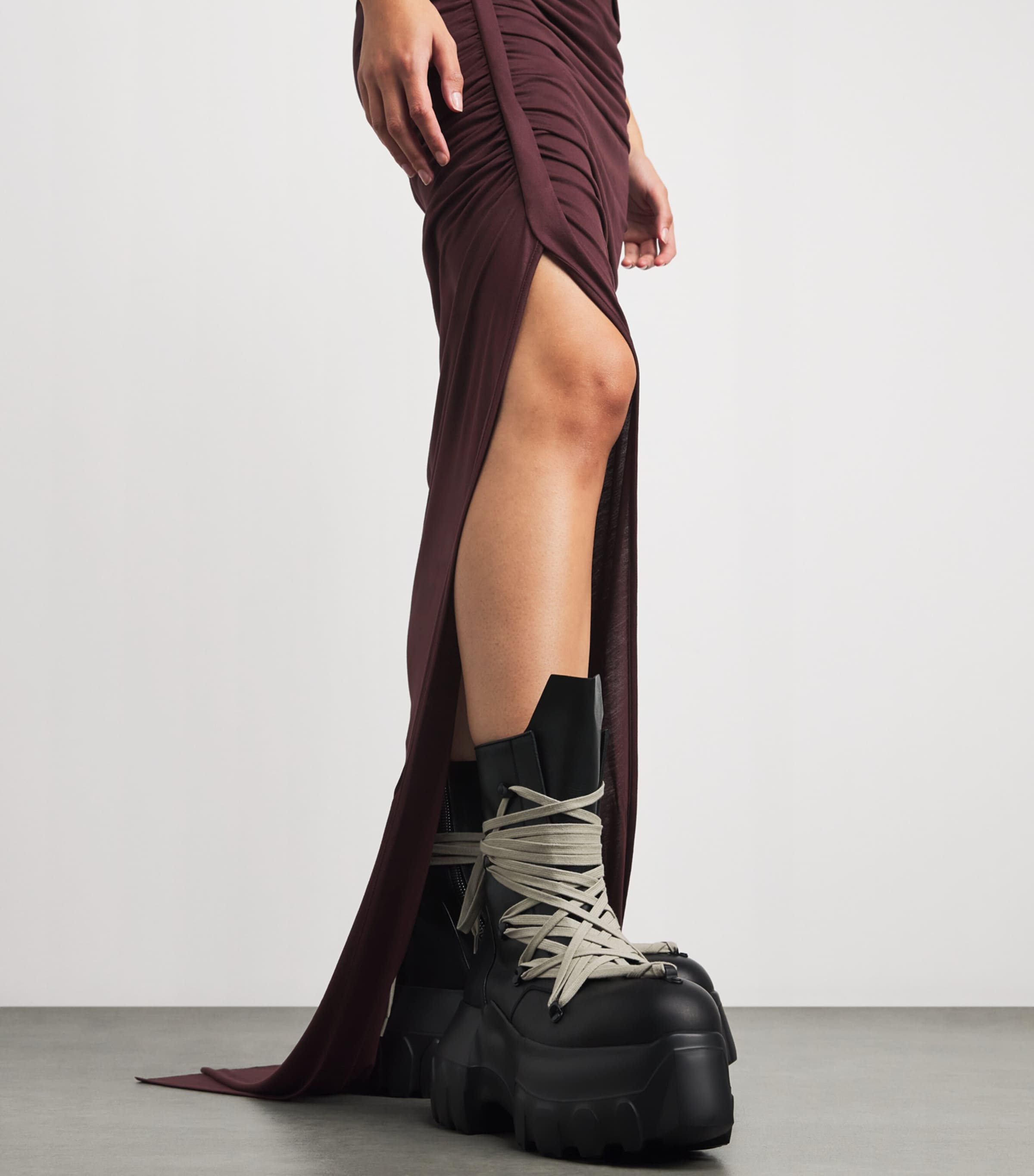 Rick Owens Womens Asymmetric Abito Edfu Gown Wine Image 4