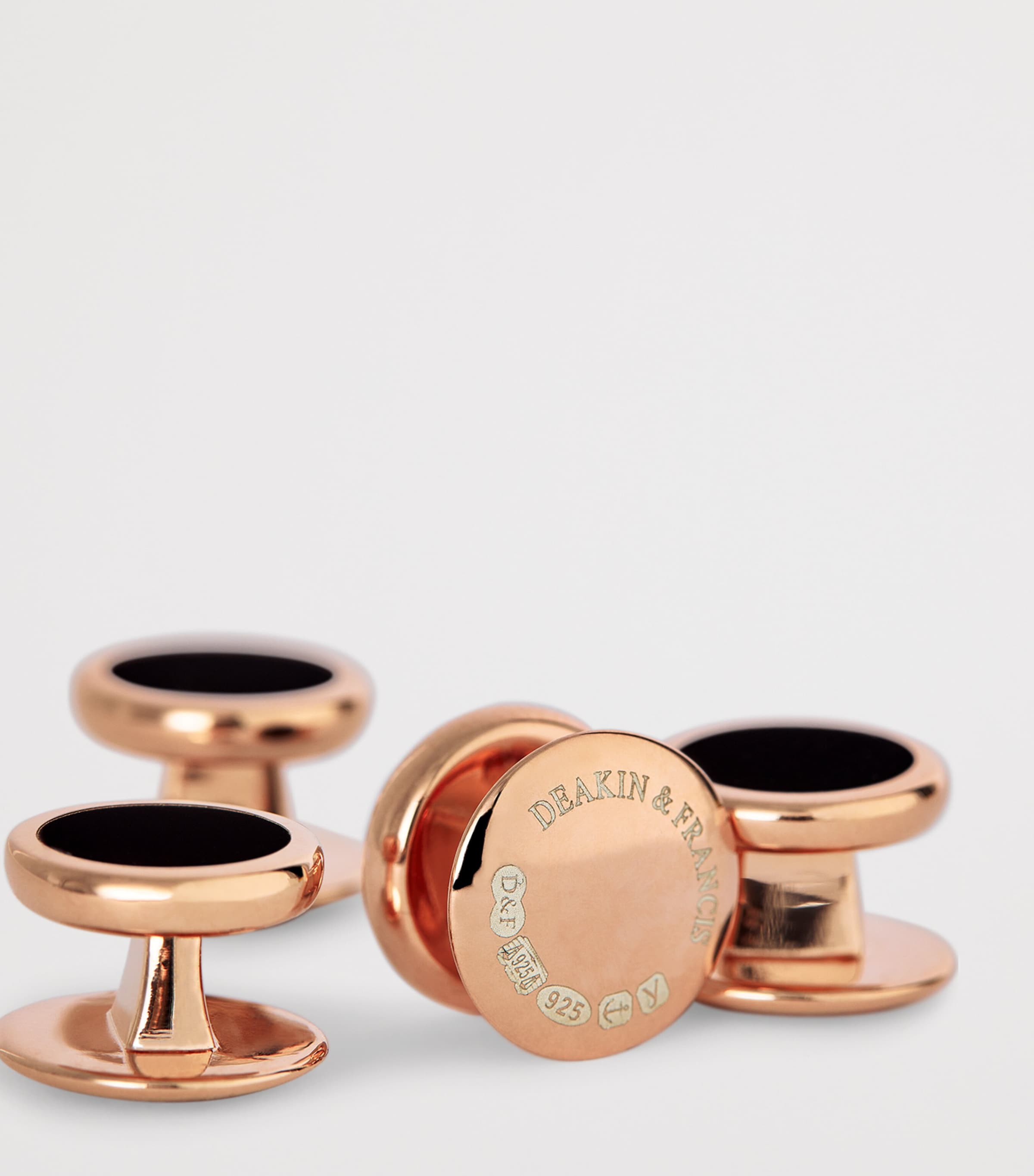 Deakin & Francis Rose Gold Onyx Cufflinks Dress Set Rose Gold Image 6