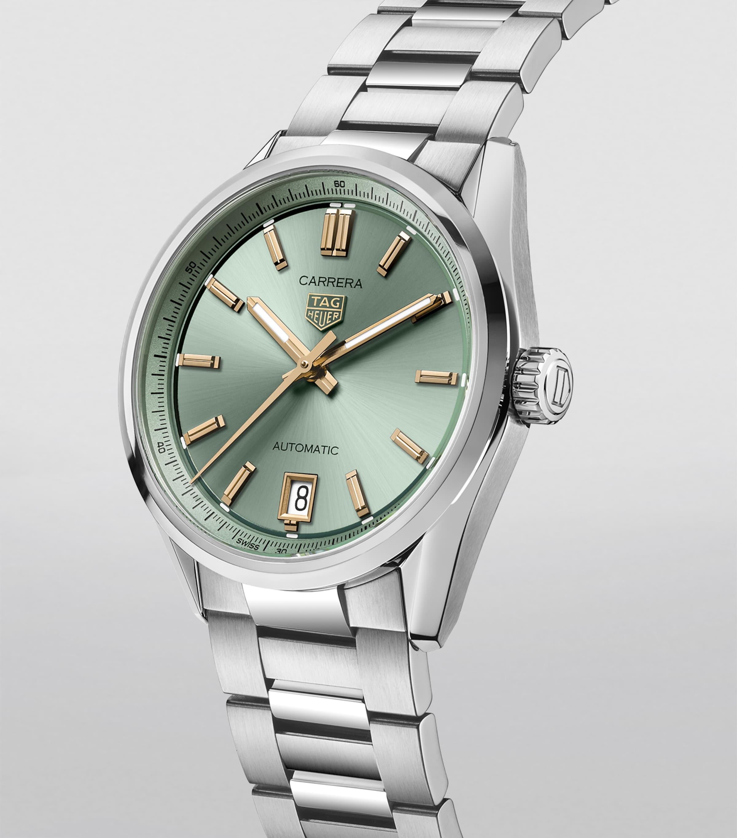 TAG Heuer Steel Carrera Date Watch 36mm Green Image 2