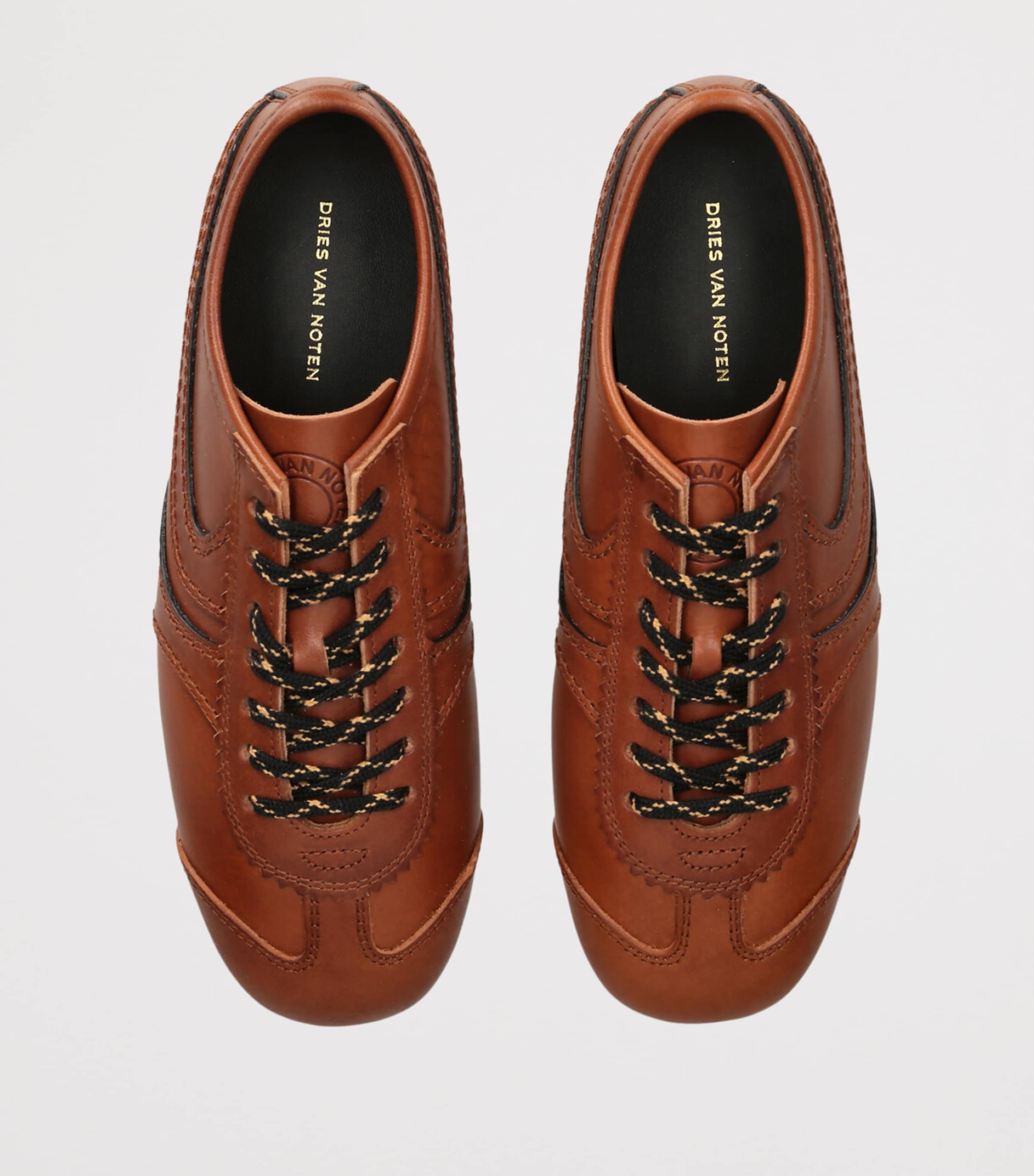 DRIES VAN NOTEN Leather Dustin Sneakers Tan Image 4