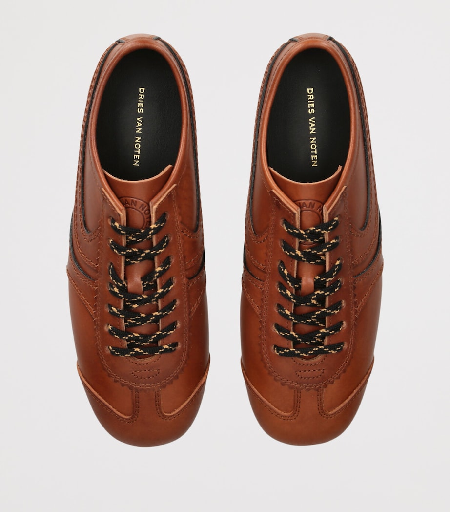 DRIES VAN NOTEN Leather Dustin Sneakers Tan Image 4