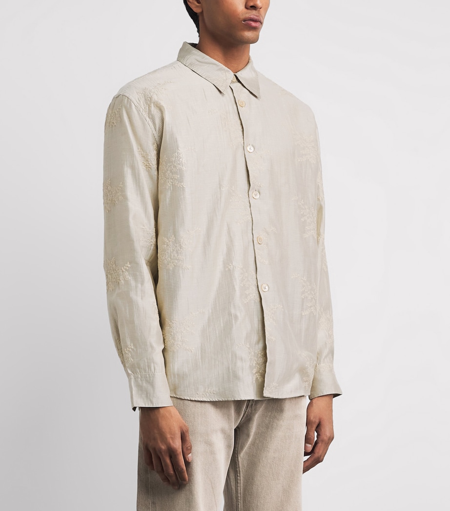 Our Legacy Mens Embroidered Floral Beyond Shirt Champagne Bloom Image 4