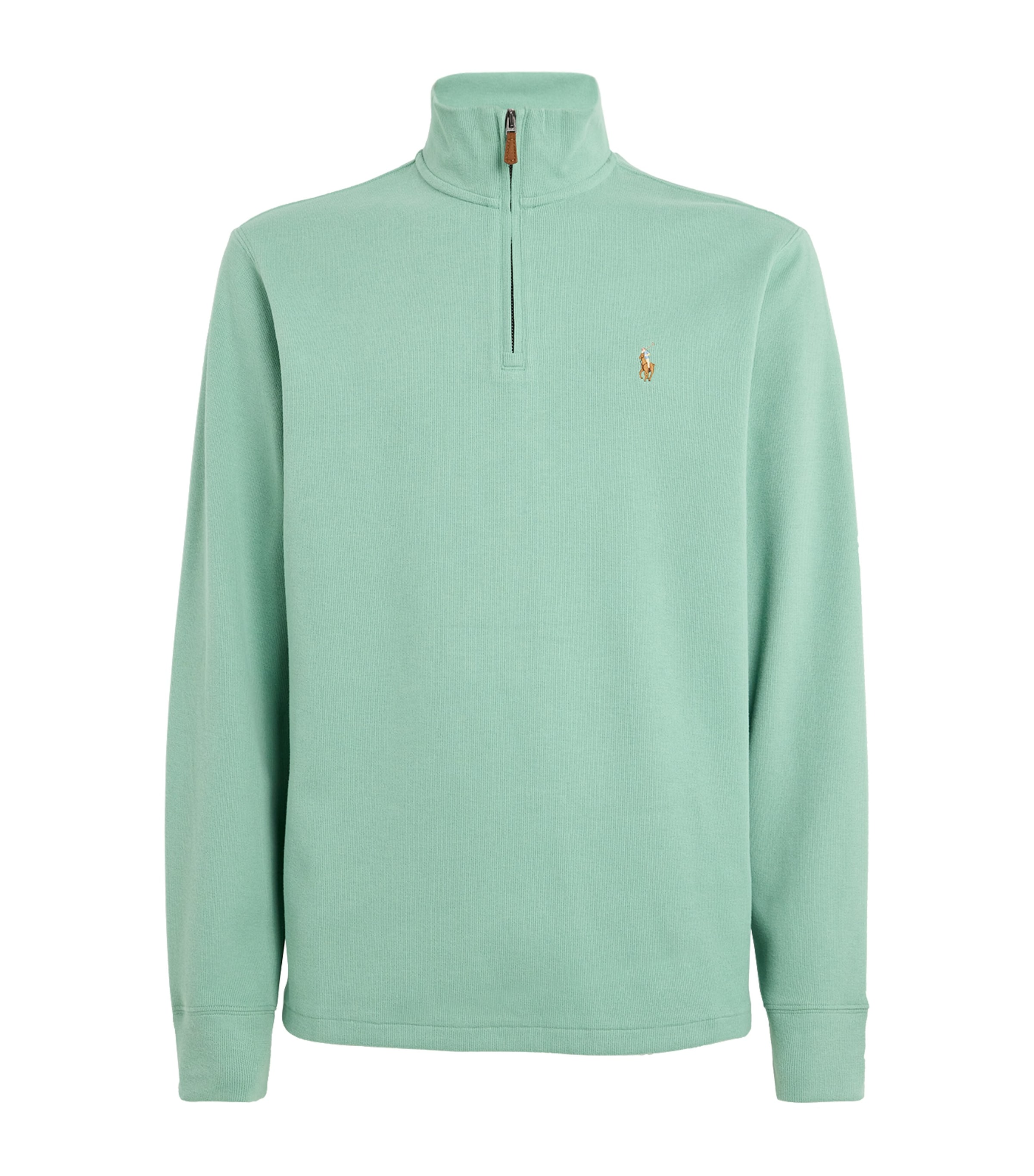 Polo Ralph Lauren Cotton Quarter-zip Sweater In Green