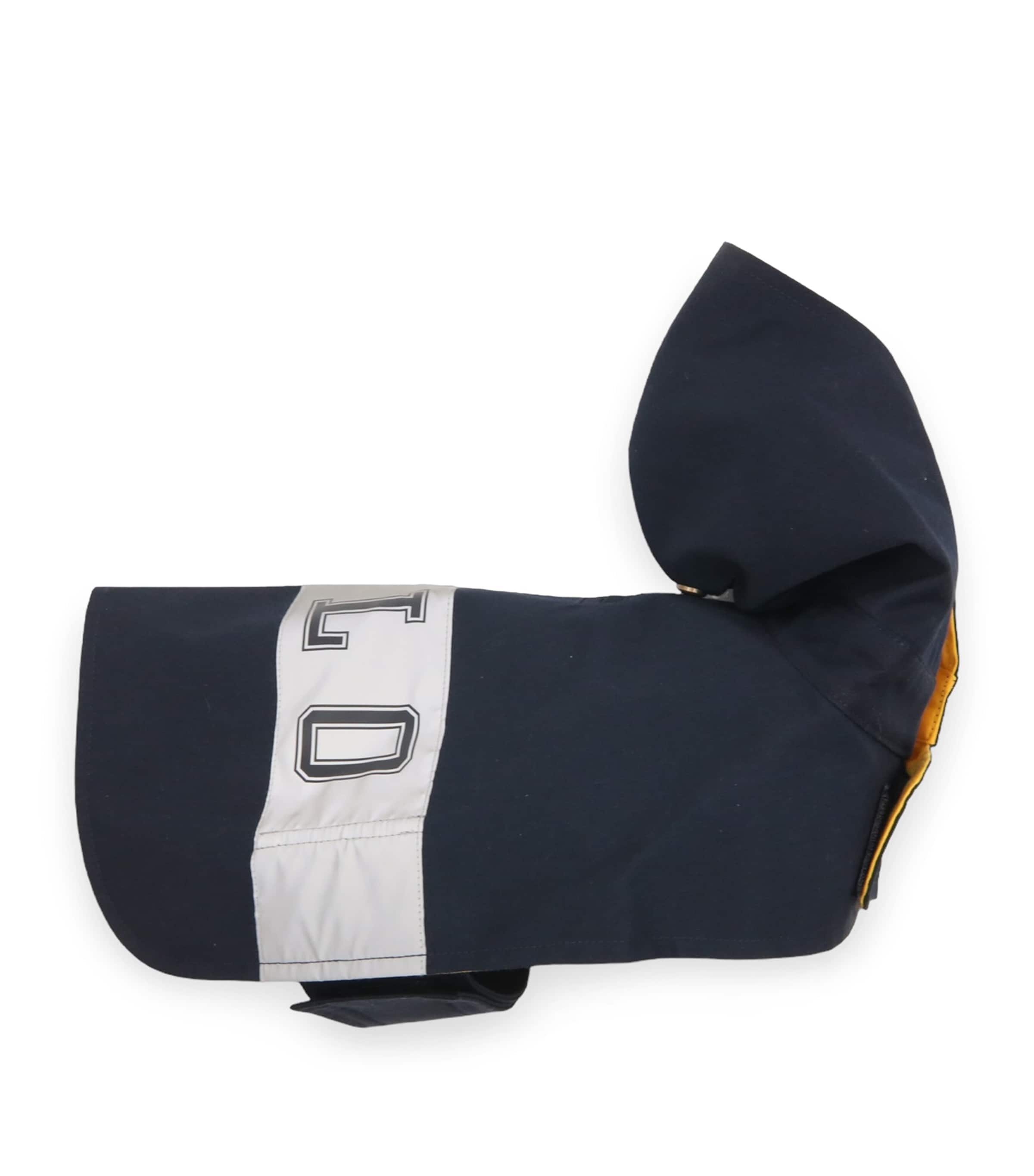 Canvas Hooded Polo Dog Raincoat (M) NAVY/GOLD BUGLE Image 4