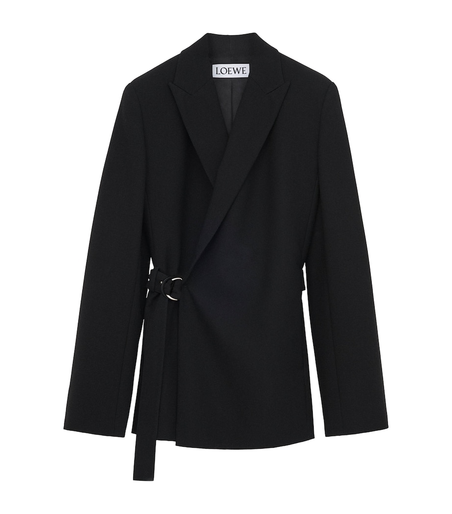 Wool Draped Blazer BLACK Image 1
