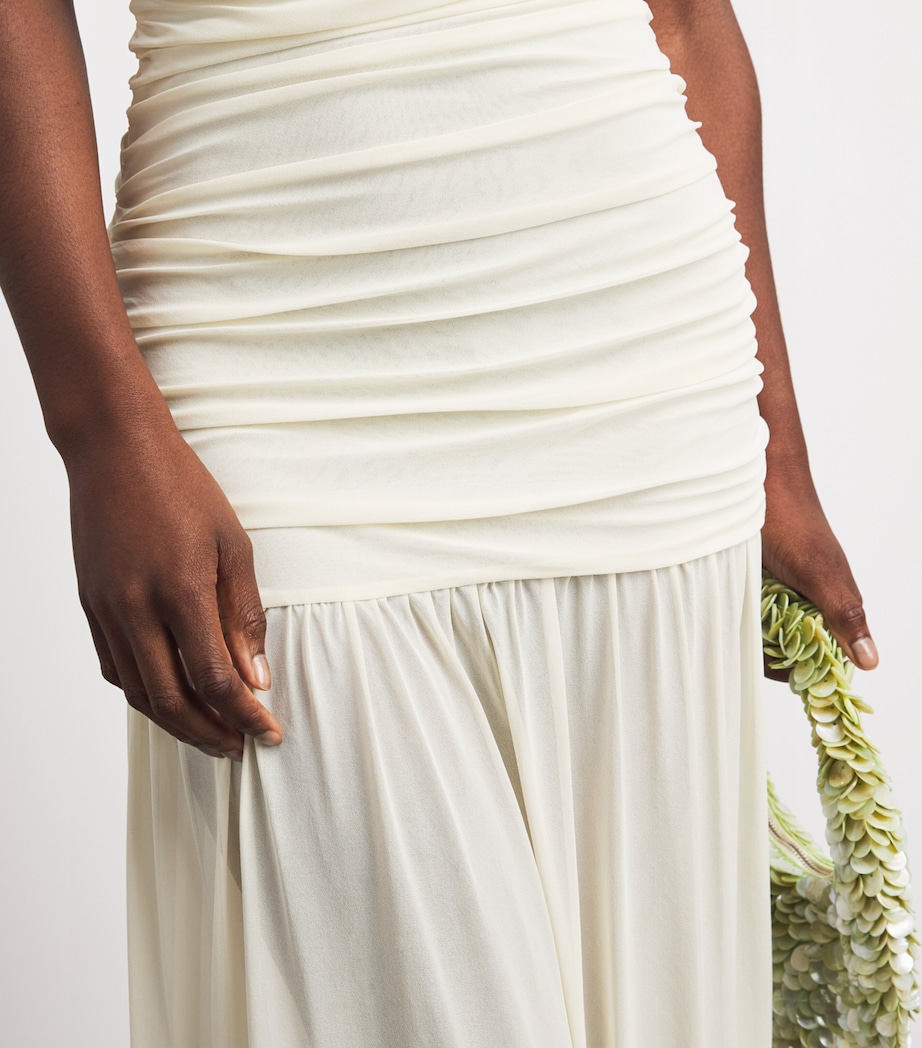 Moré Noir Womens Crepe Astra Maxi Dress Alabaster Cream Image 3