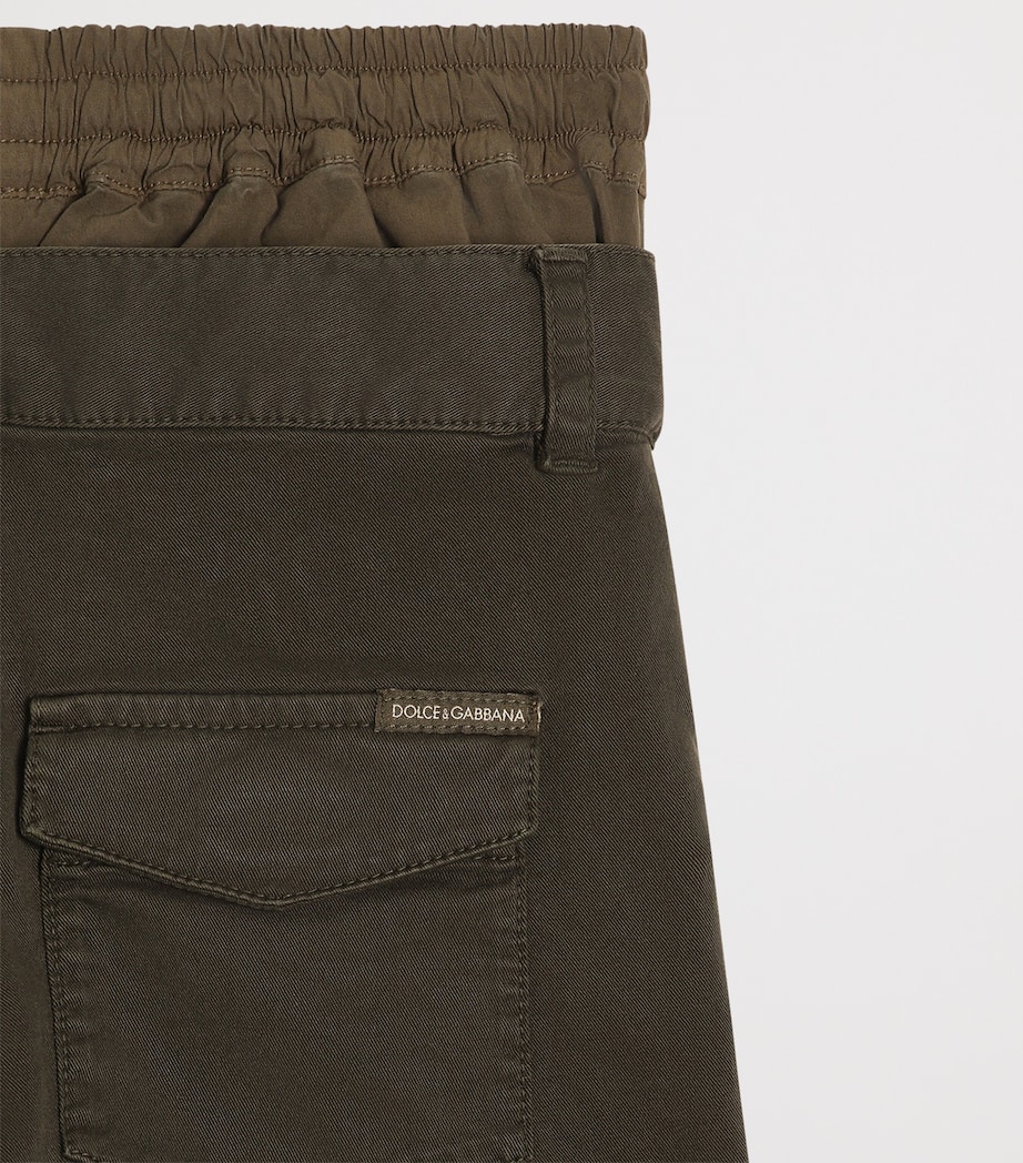 Dolce&Gabbana Kids Gabardine-Canvas Cargo Trousers (8-12+ Years) Combined Colou Image 3