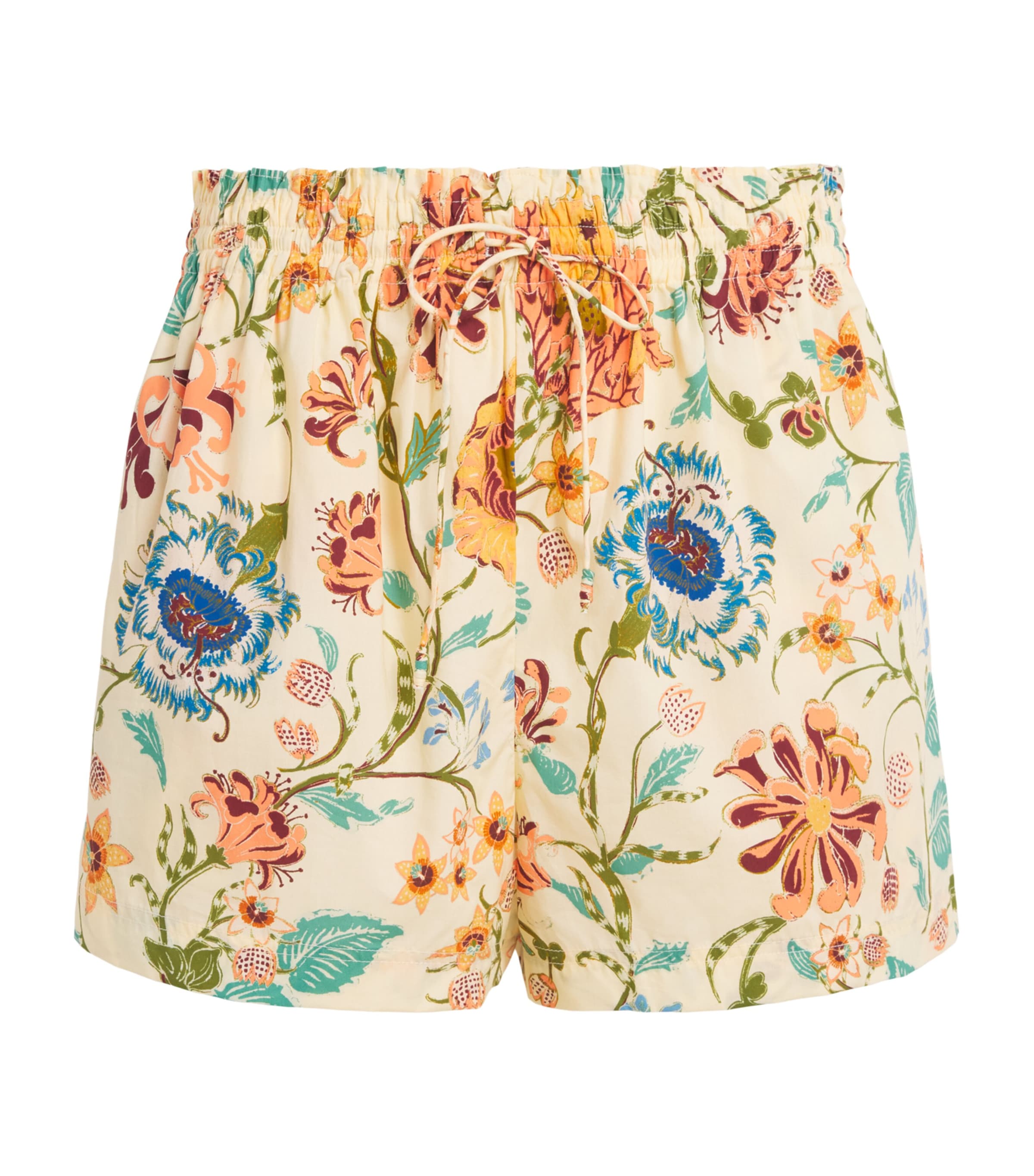 Ulla Johnson Womens Cotton Marnie Floral Paper Bag Shorts Abalone Image 1