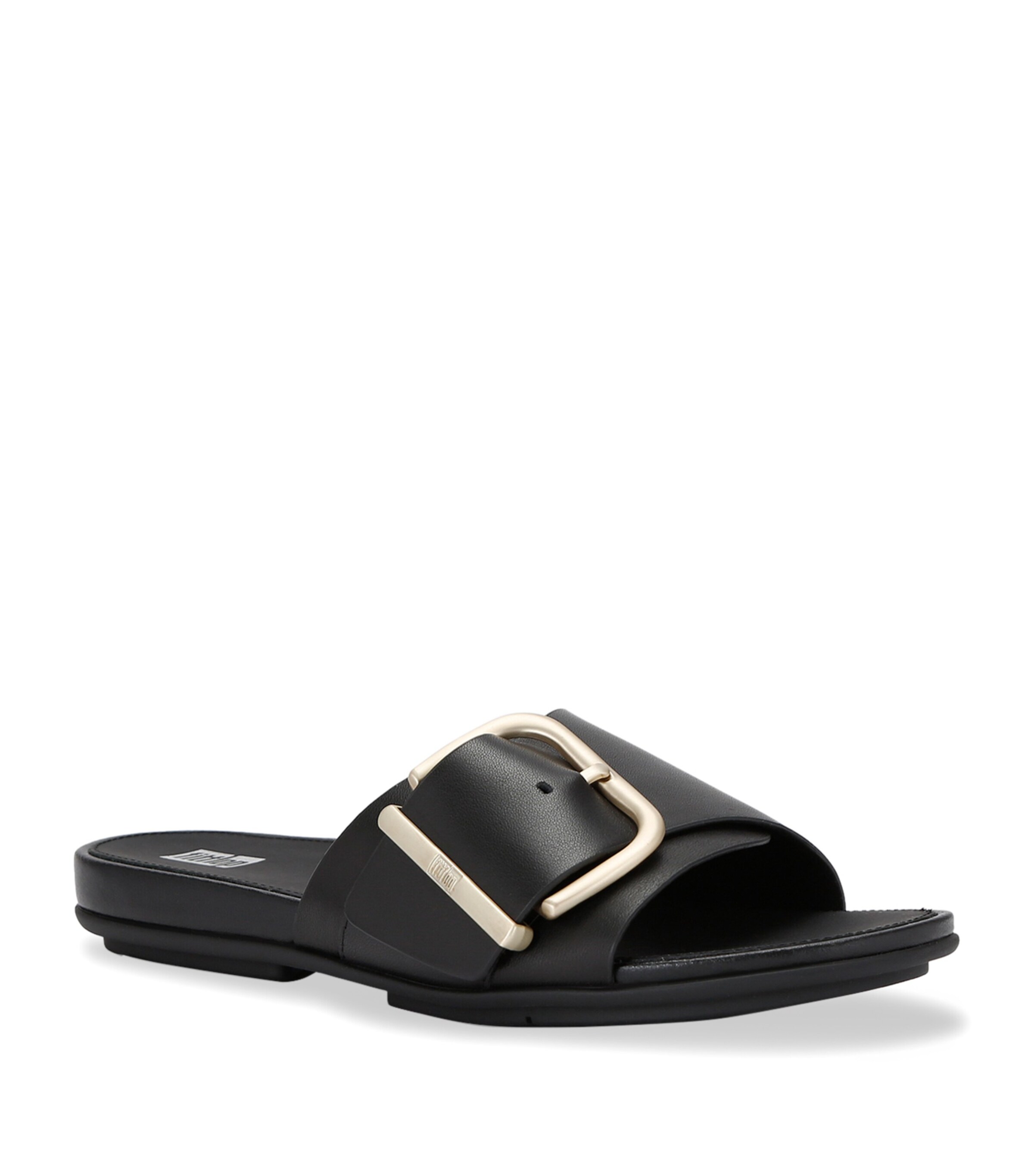 Leather Gracie Slides BLACK Image 3