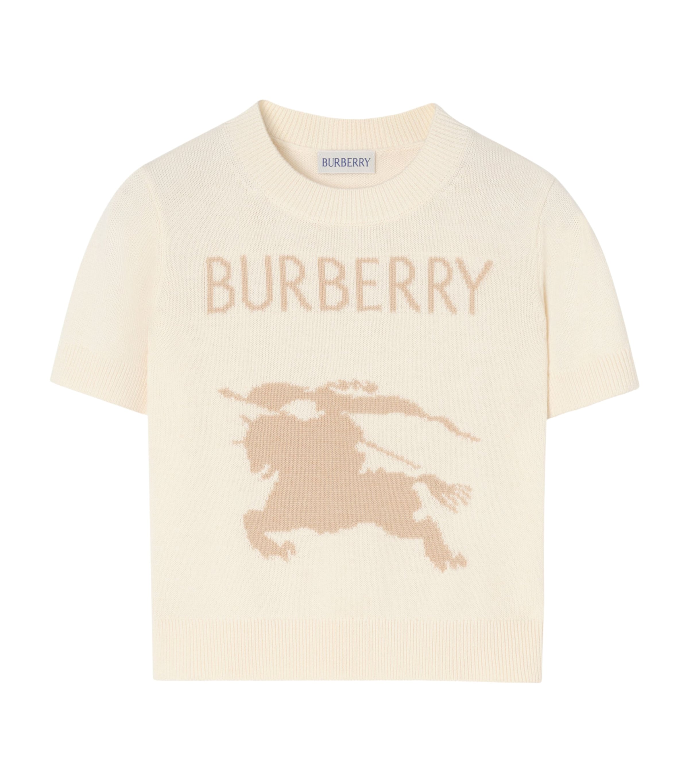 Burberry Kids Cotton-Wool EKD Top (4-12 Years) Ivory Image 1