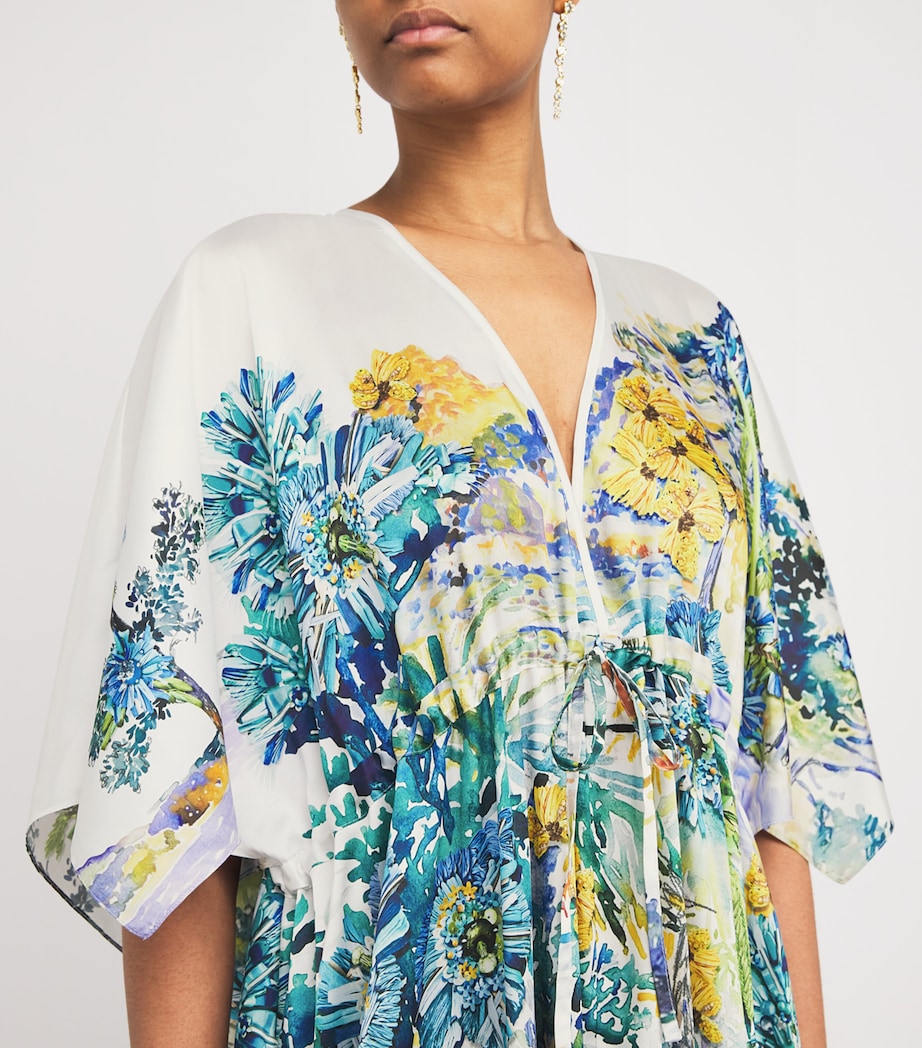 Satin Tie-Waist Taormina Kaftan AVIEMORE WATER Image 6