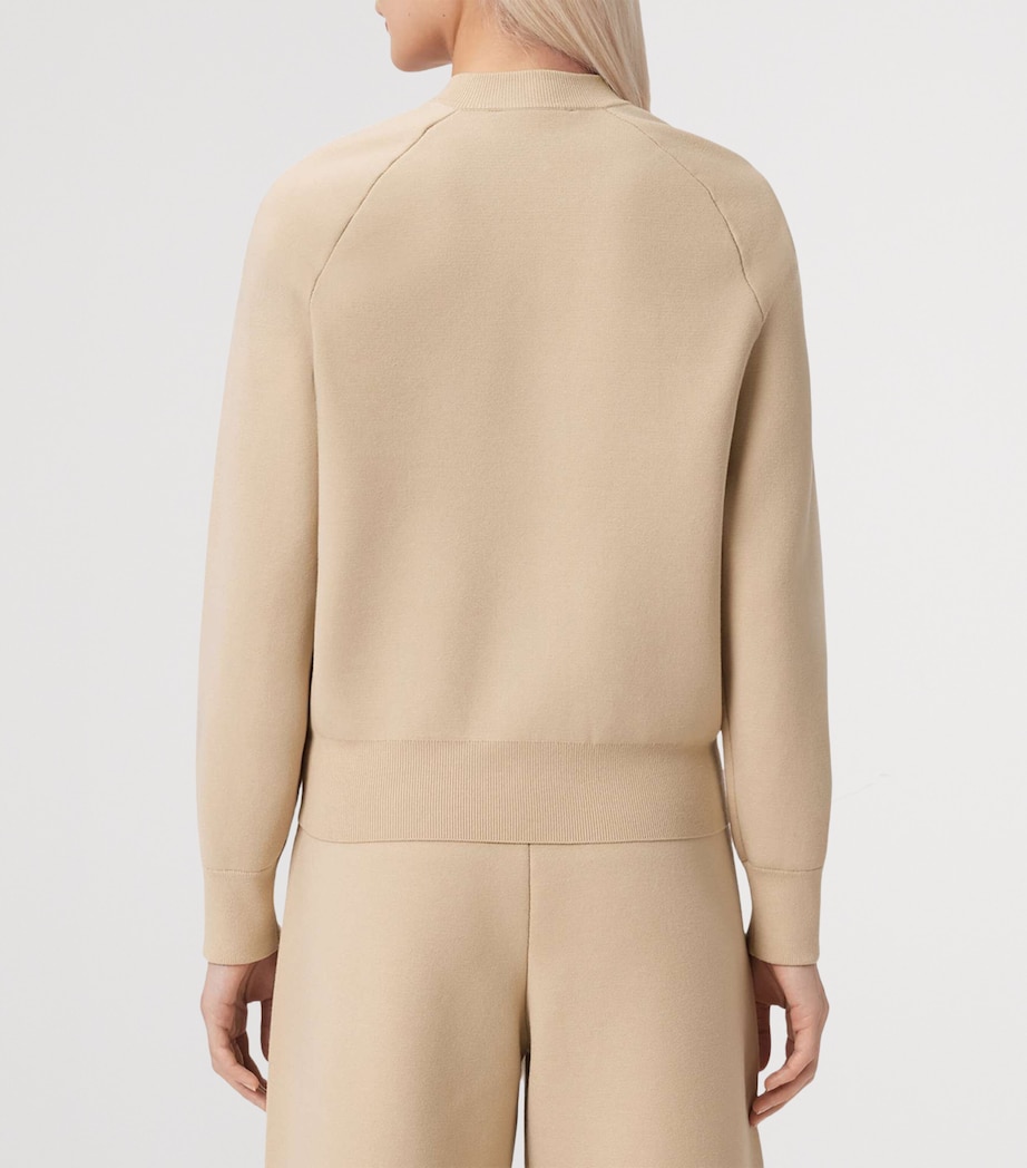 Knitted Sonny Bomber Jacket PEBBLE WHITE Image 4