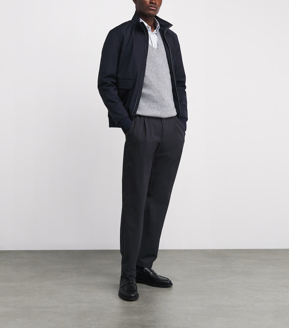 Seersucker Drawstring-Adjustable Trousers 9200 BLU NAVY Image 2