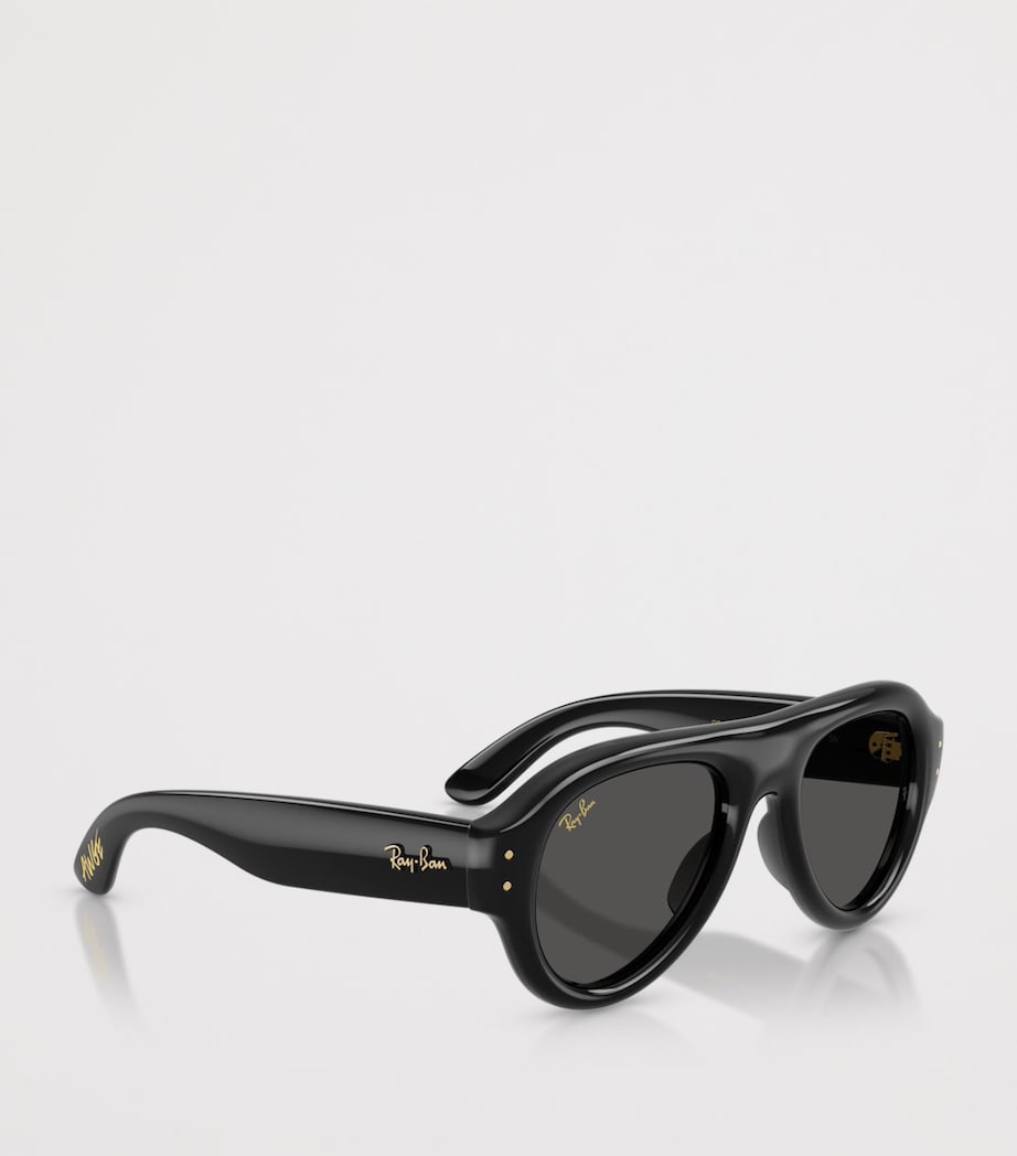 Ray-Ban Aviator Puffer Sunglasses Black Image 5