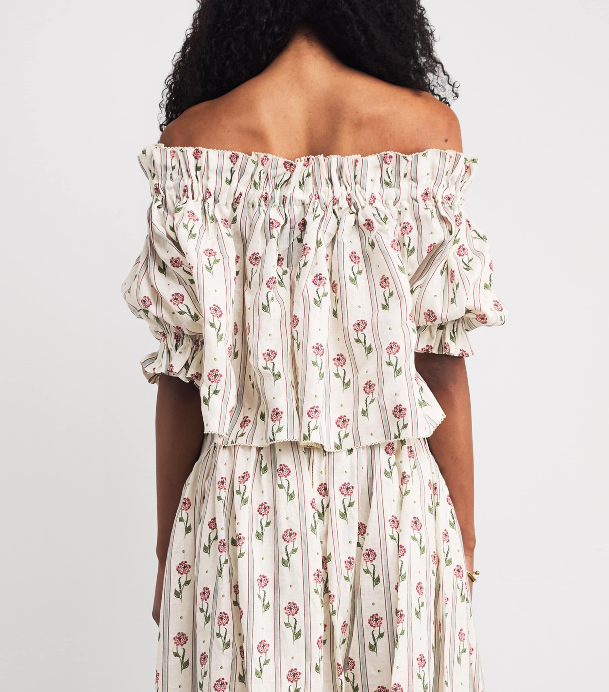 Linen Off-The-Shoulder Urucu Top MULTICOLOUR Image 4