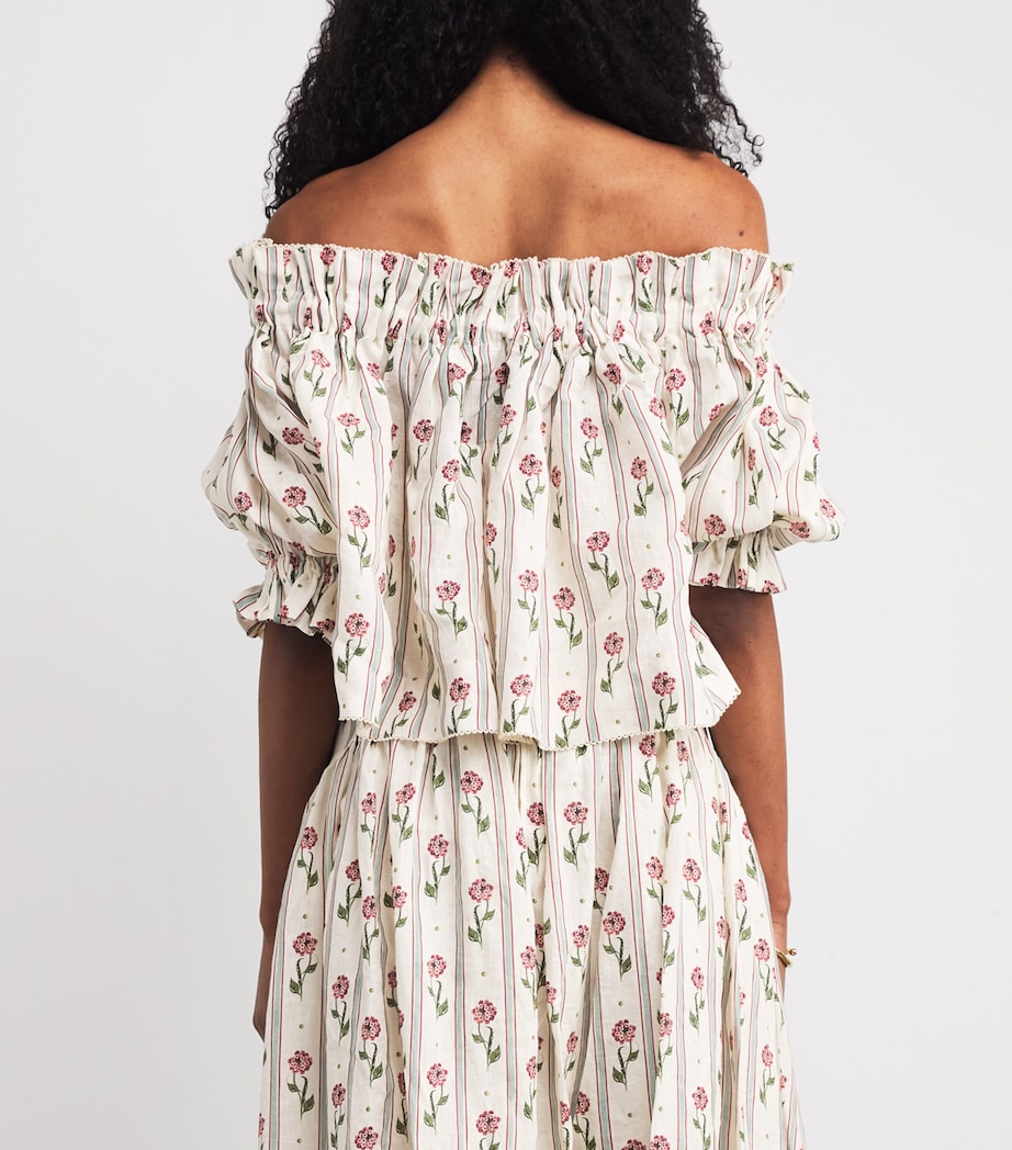 Linen Off-The-Shoulder Urucu Top MULTICOLOUR Image 4