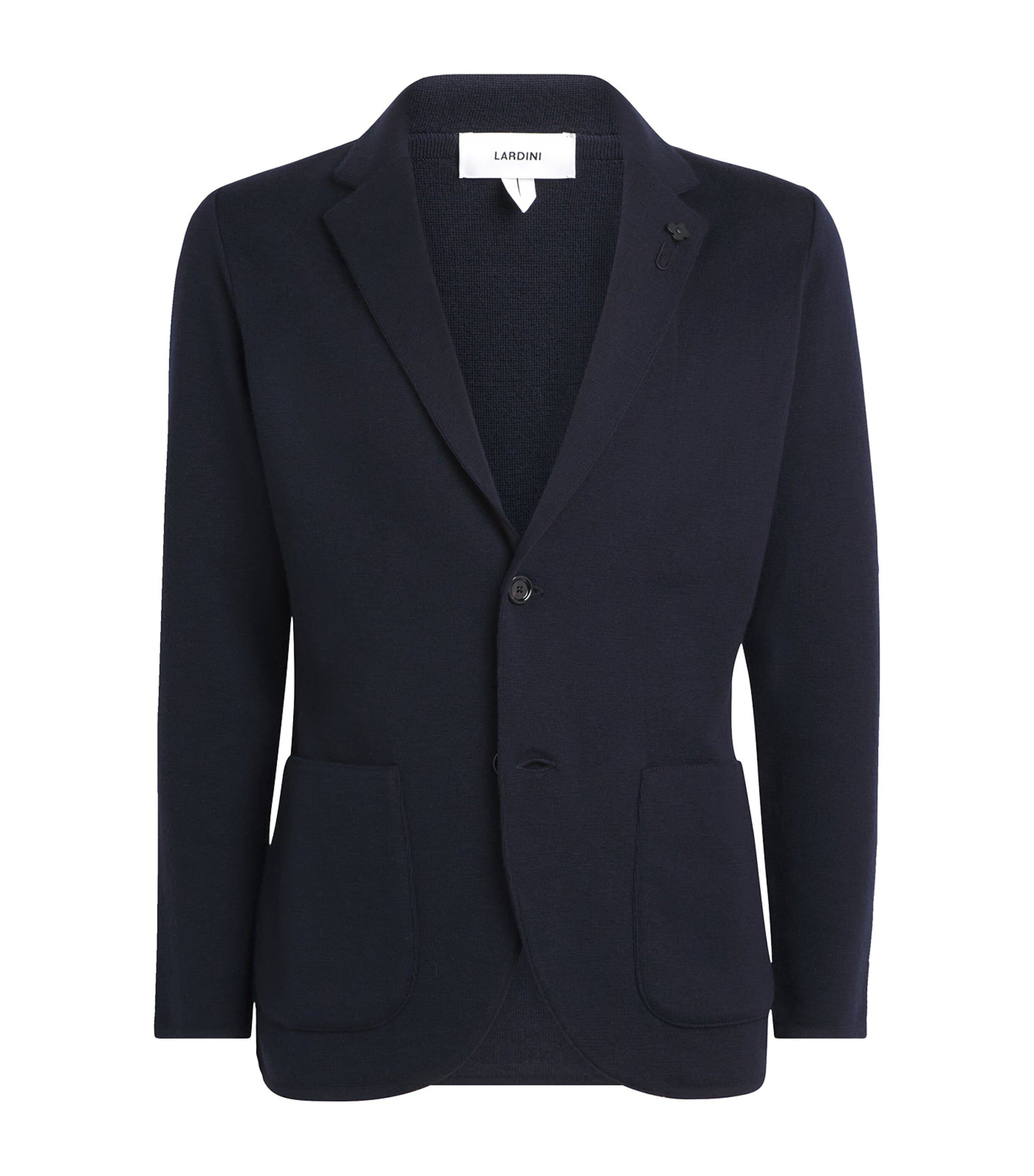 Virgin Wool Knitted Blazer 850-NAVY Image 1