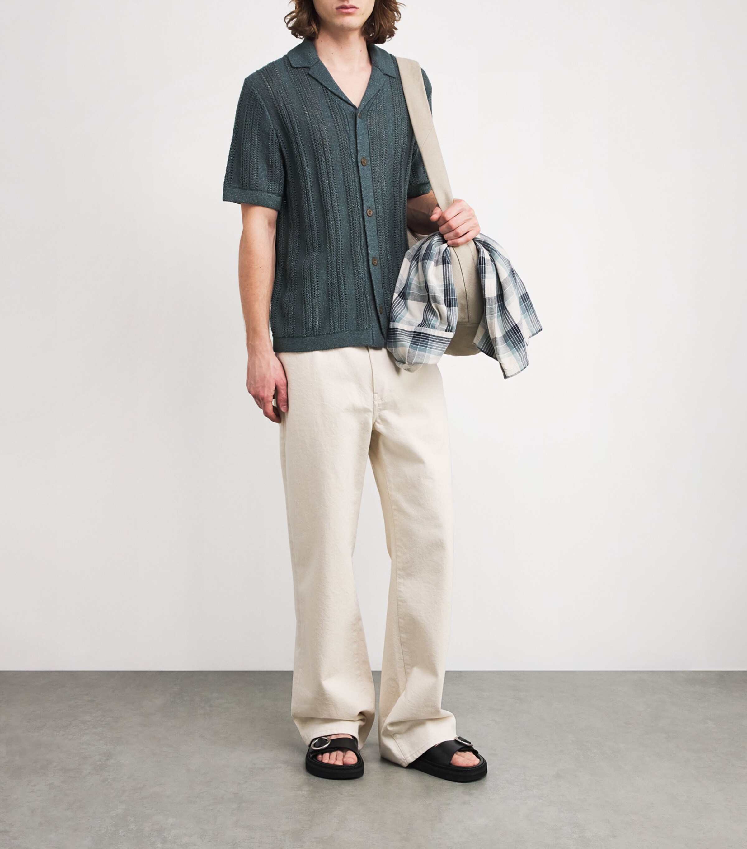 Crochet Cabana Shirt MARLIN TEAL-441MAT Image 2