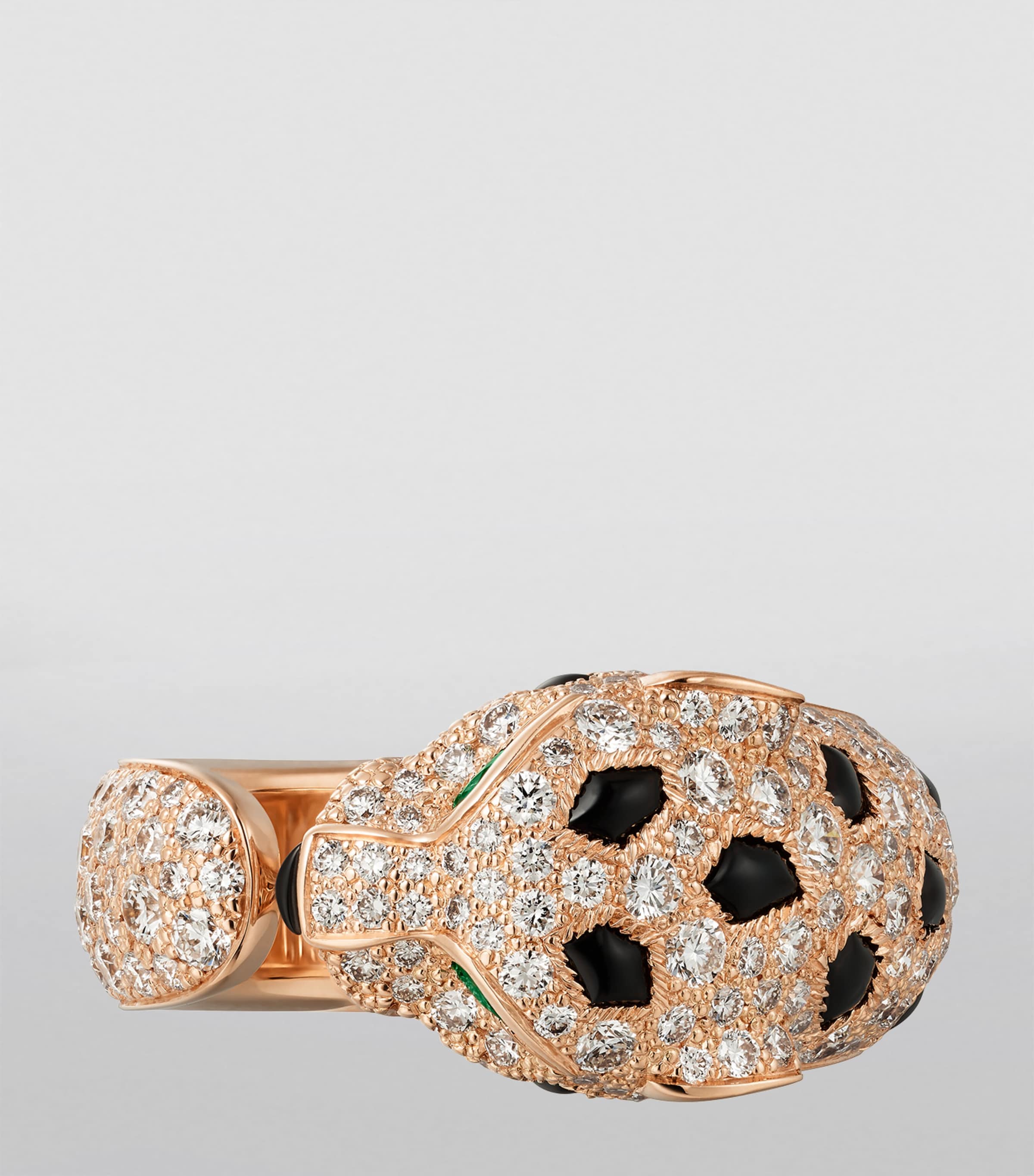 Rose Gold, Diamond, Emerald and Onyx Panthère de Cartier Ring ROSE GOLD Image 5