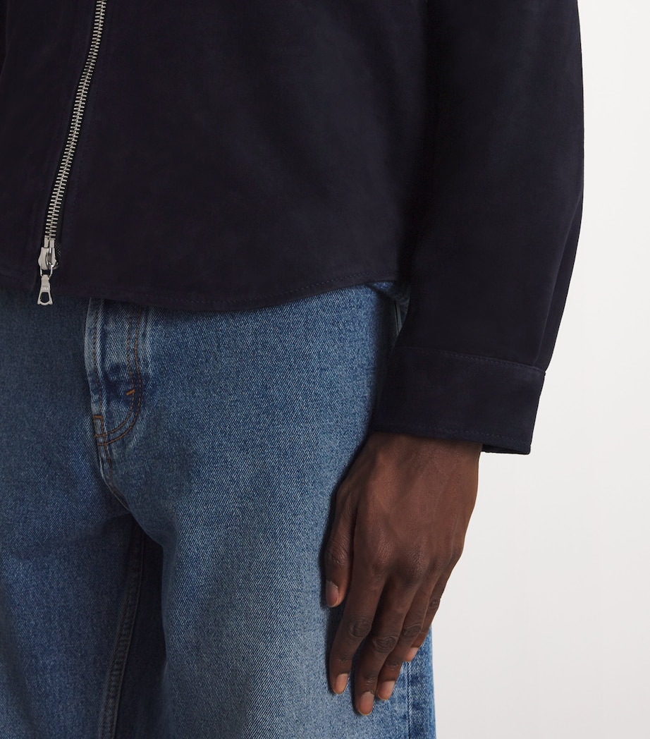 Goat Suede Overshirt DARK NAVY Image 6