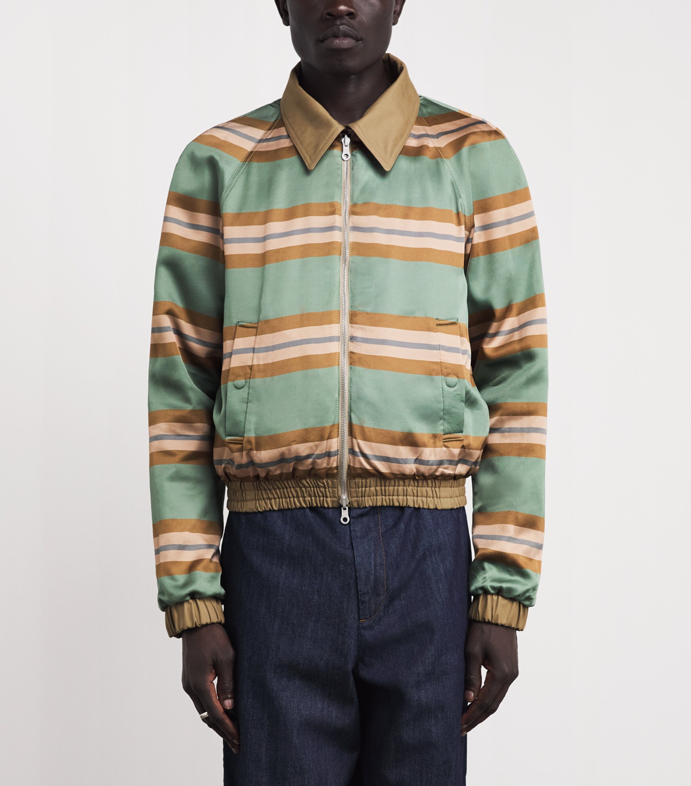 DRIES VAN NOTEN Mens Twill Bomber Jacket Camel Image 6