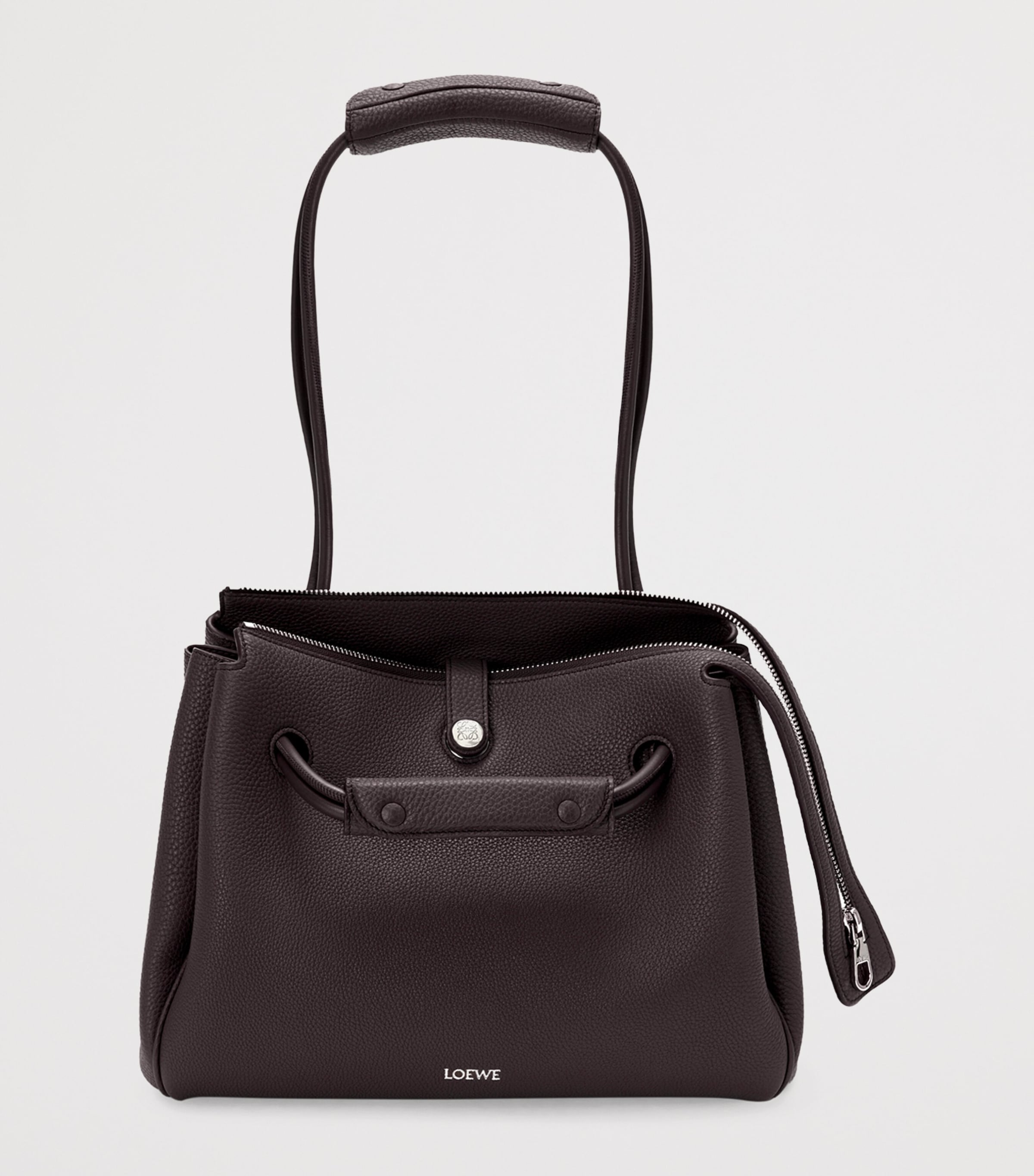 LOEWE Medium Leather Madrid Shoulder Bag Dark Ebony Image 2