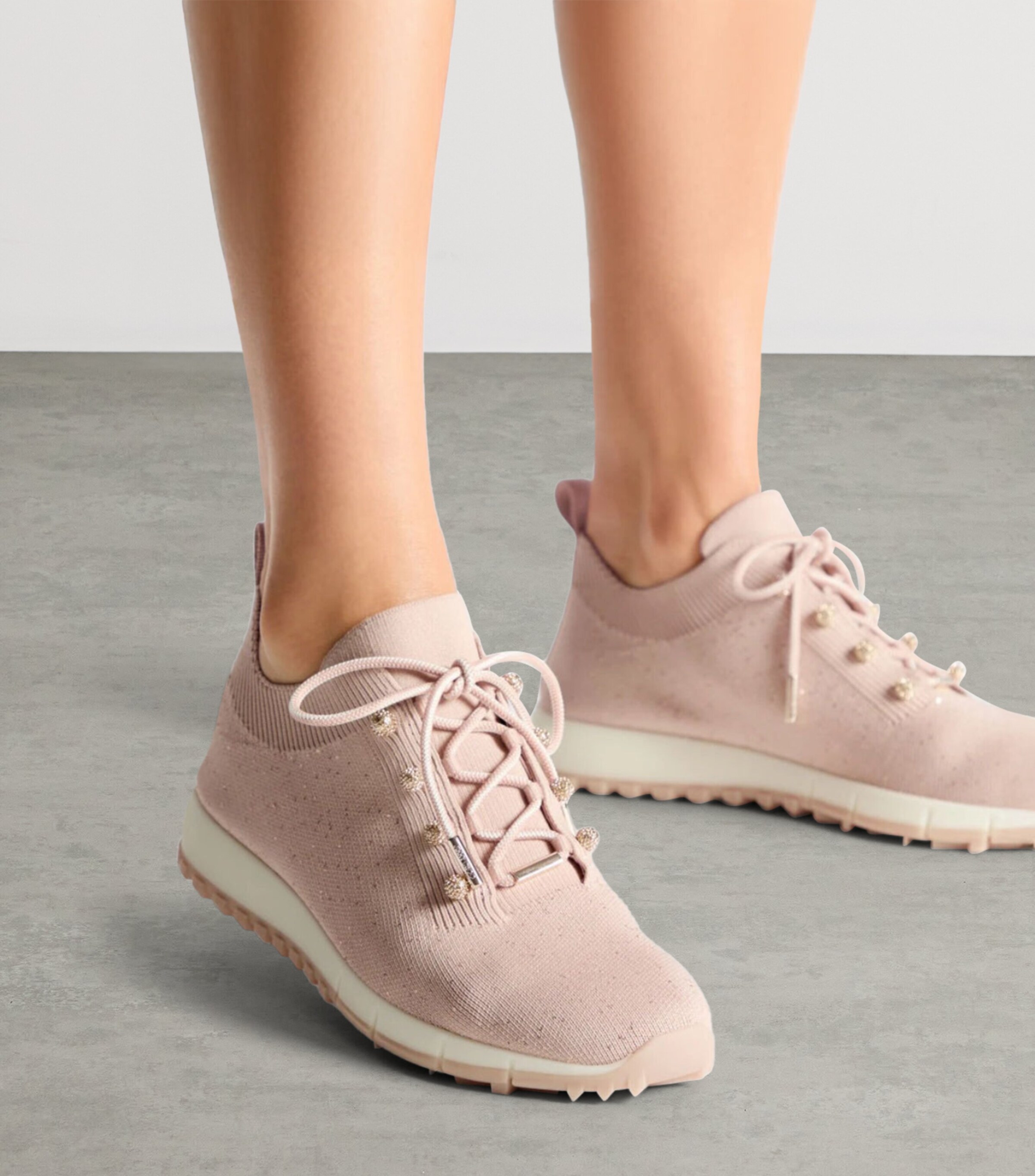 Jimmy Choo Veles Knitted Glitter Sneakers X Macaron Image 2