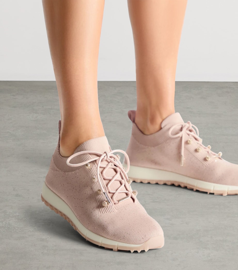Jimmy Choo Veles Knitted Glitter Sneakers X Macaron Image 2