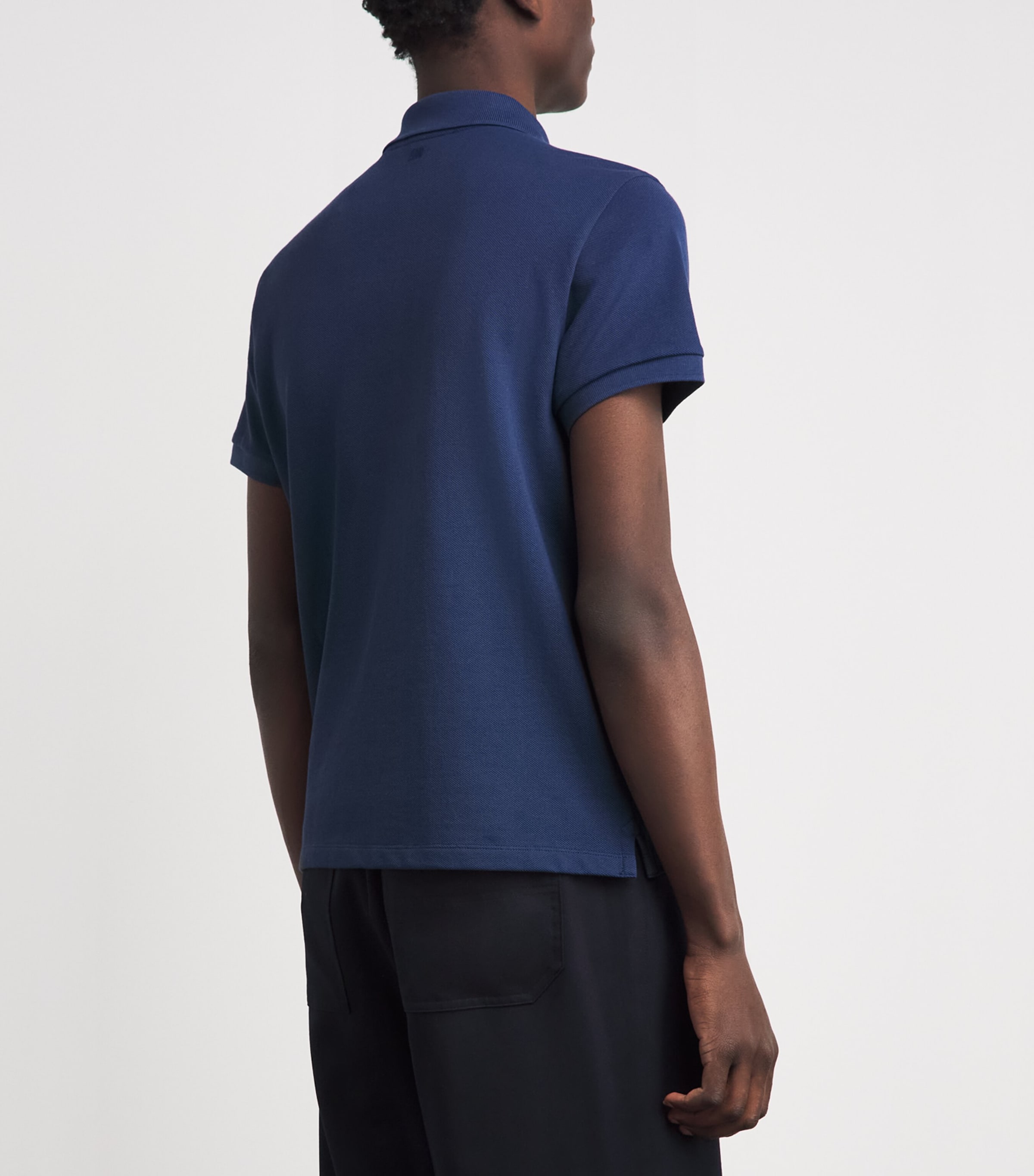 AMI Paris Mens Organic Cotton Ami de Coeur Polo Shirt Encre Image 5
