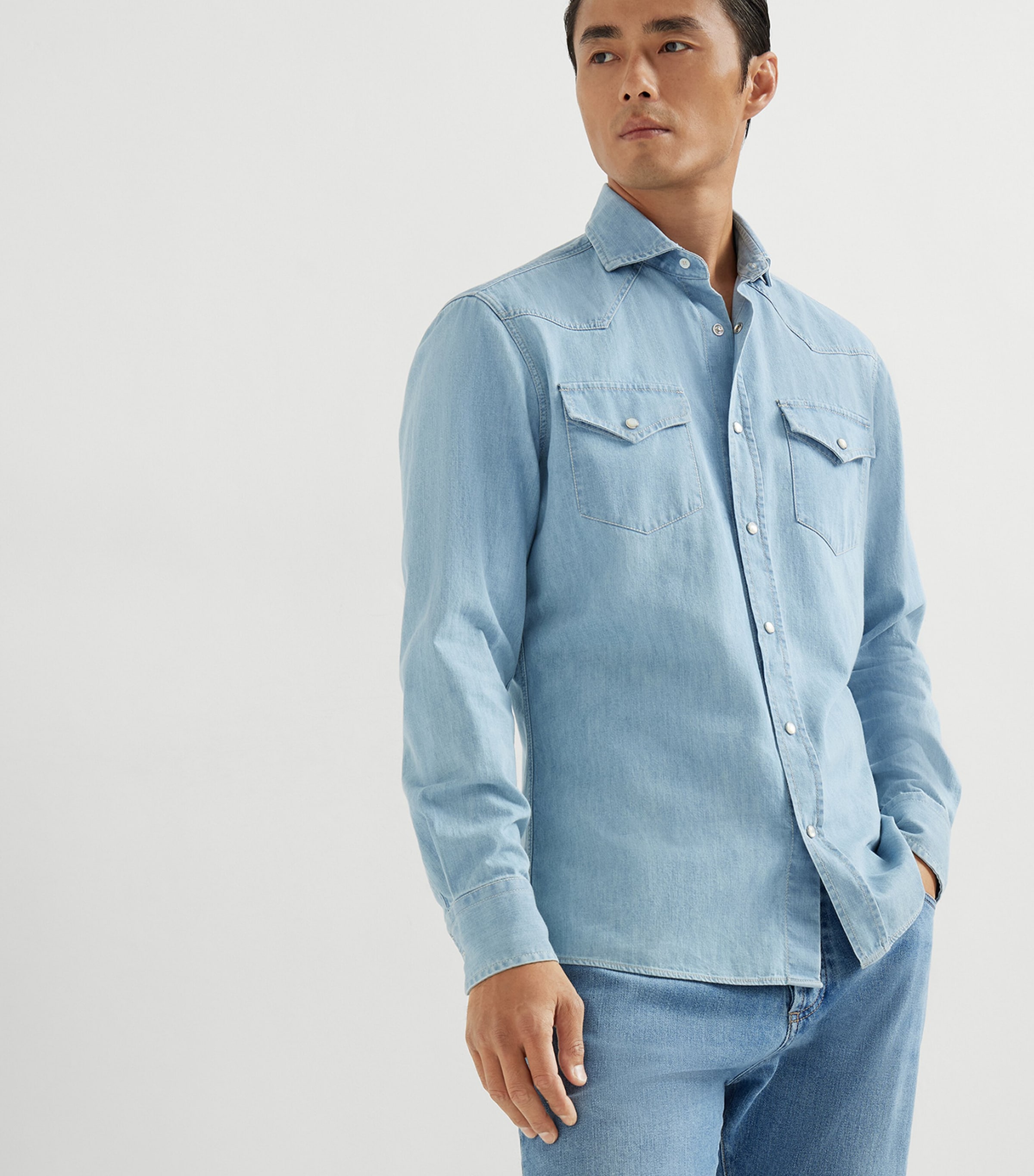 Denim Western Shirt COW32 Image 4