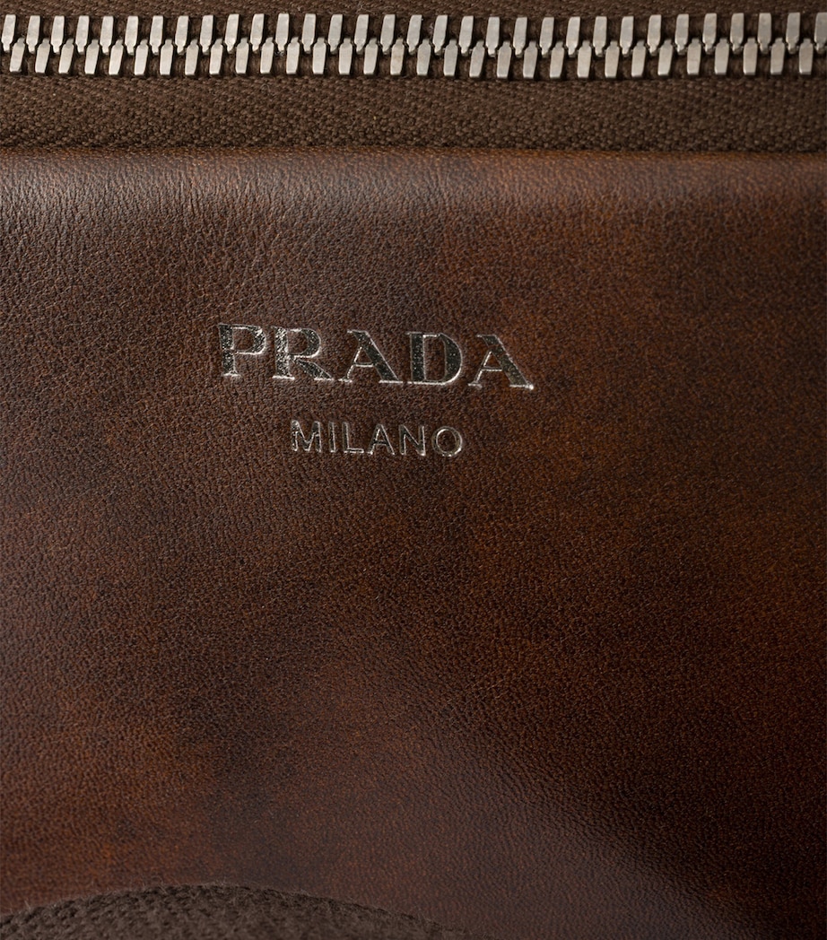 Prada Leather Shoulder Bag Brown Image 7