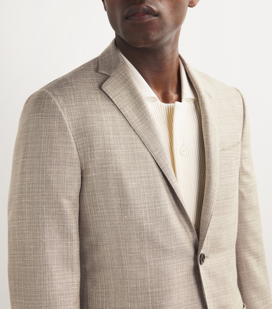 Wool-Linen-Silk Hopsack Blazer 036 NATURAL / BEIGE Image 6