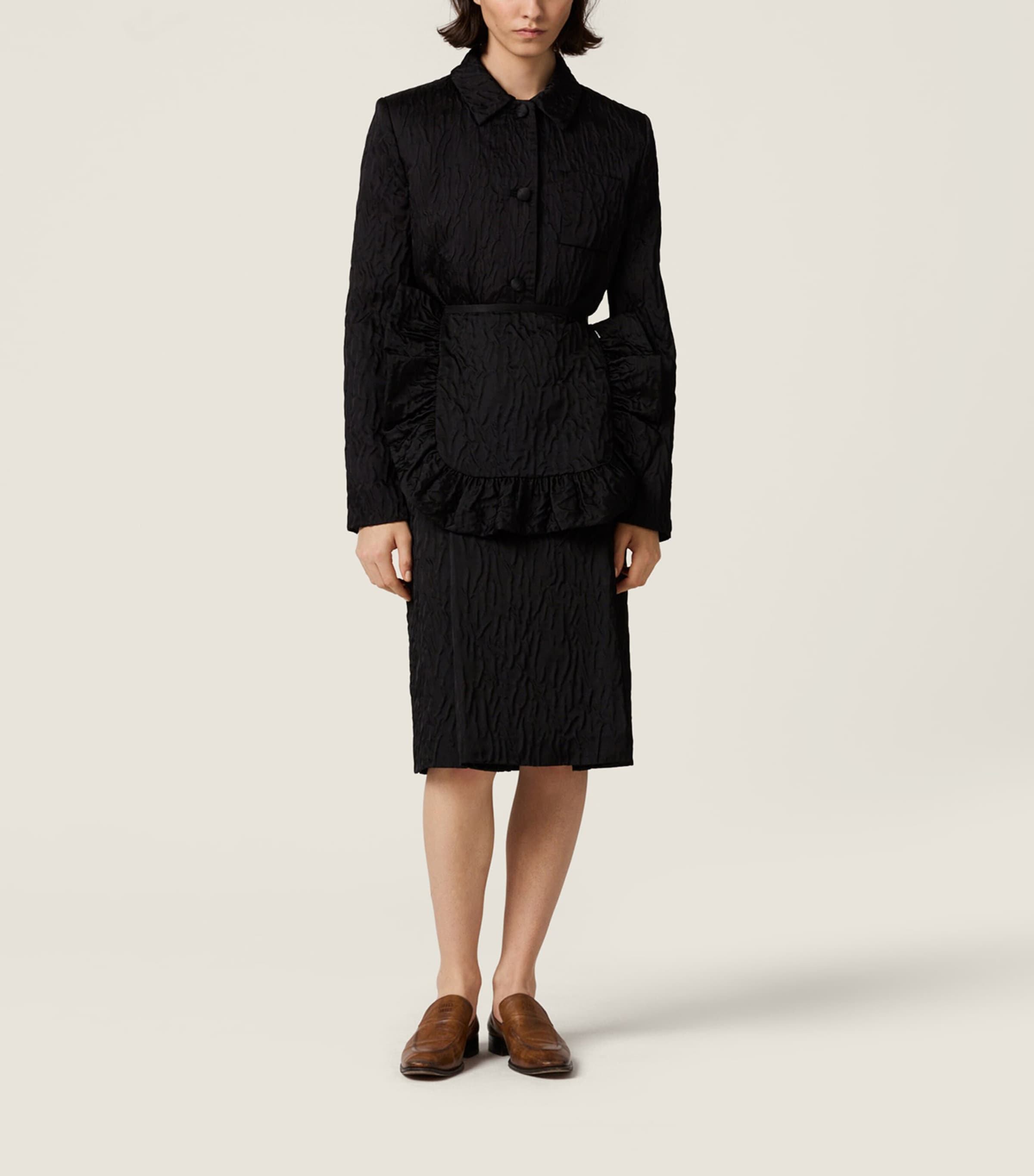 Miu Miu Womens Cloqué Duchesse Mini Skirt Image 2