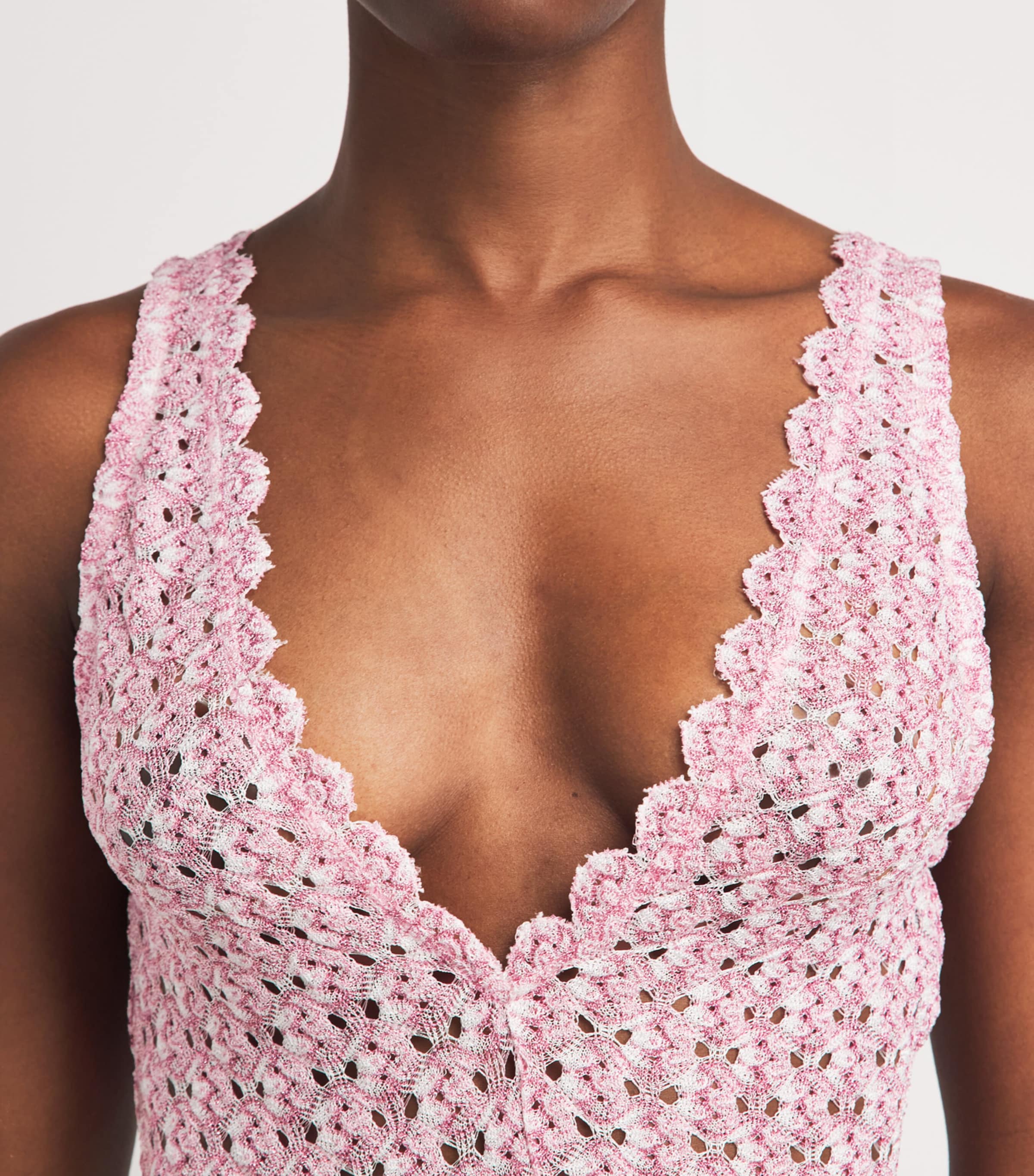 Missoni Womens Metallic Kaftan Maxi Dress Pink Image 5