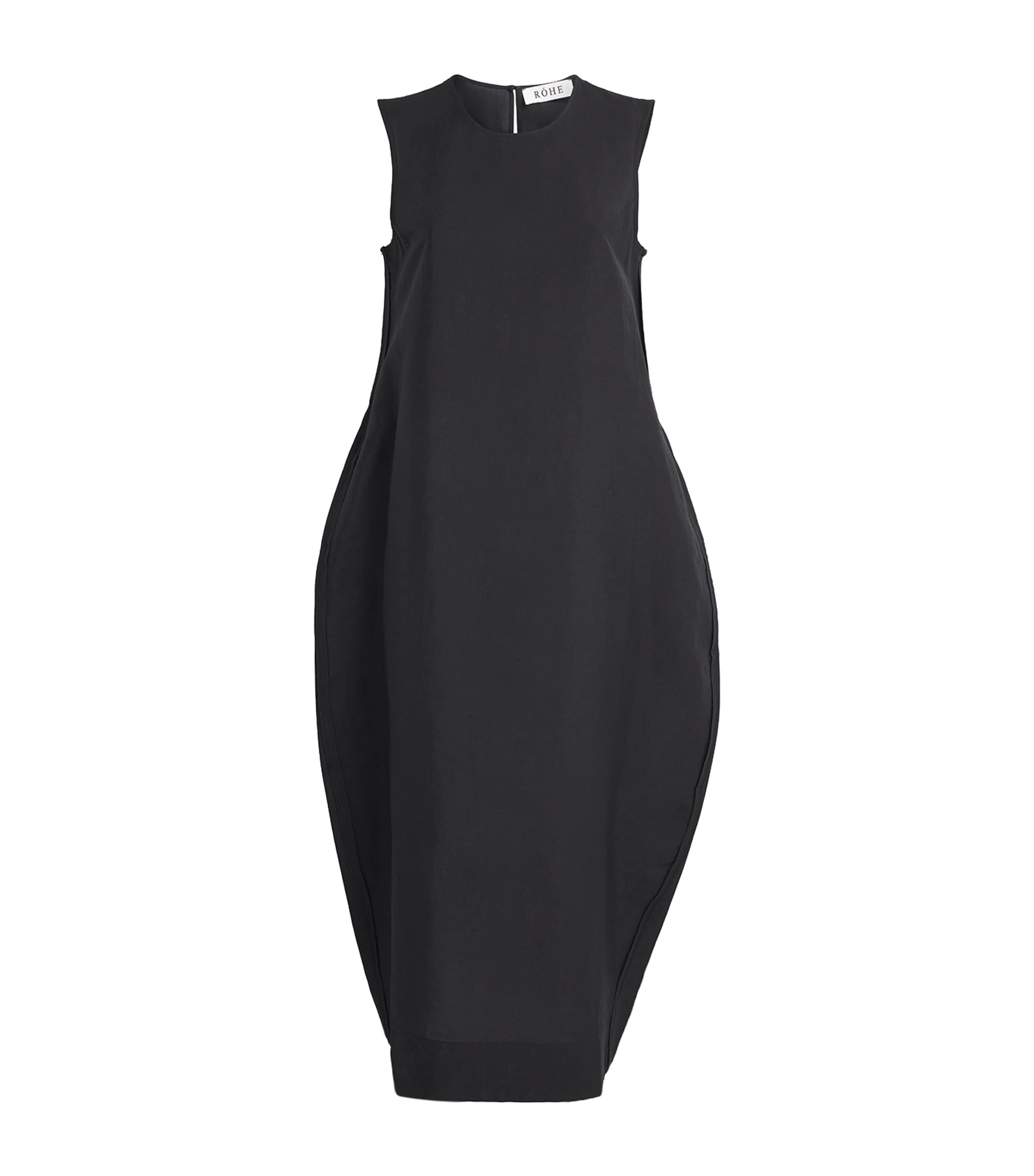 Róhe Womens Linen-Silk-Blend Maxi Dress Black Image 1